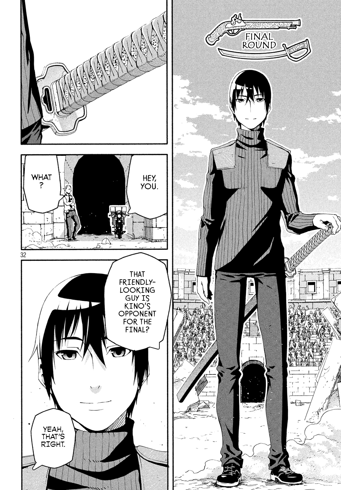 Kino's Journey (Shiomiya) Chapter 11 page 32 - Chapter 11: Coliseum -Avengers- 3/4
