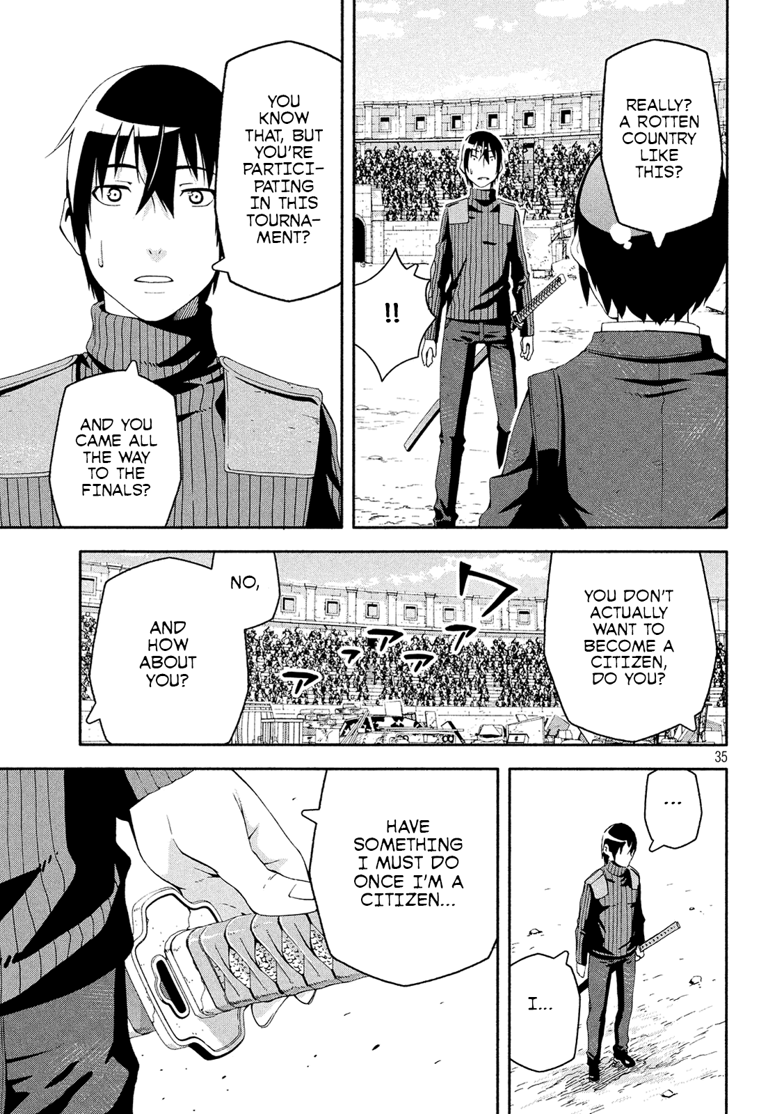 Kino's Journey (Shiomiya) Chapter 11 page 35 - Chapter 11: Coliseum -Avengers- 3/4