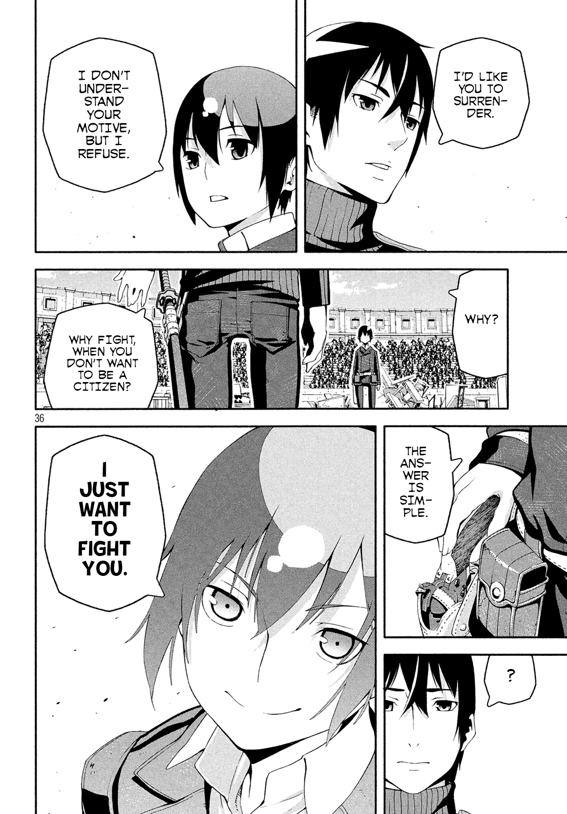Kino's Journey (Shiomiya) Chapter 11 page 36 - Chapter 11: Coliseum -Avengers- 3/4