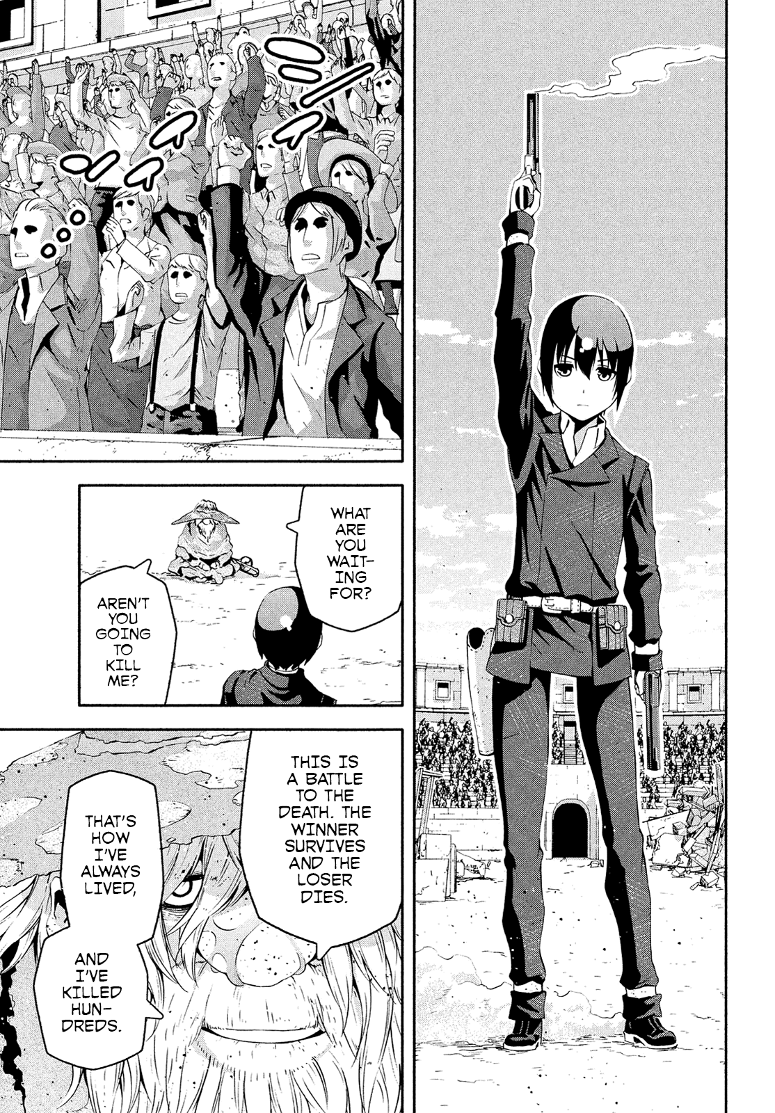 Kino's Journey (Shiomiya) Chapter 11 page 5 - Chapter 11: Coliseum -Avengers- 3/4