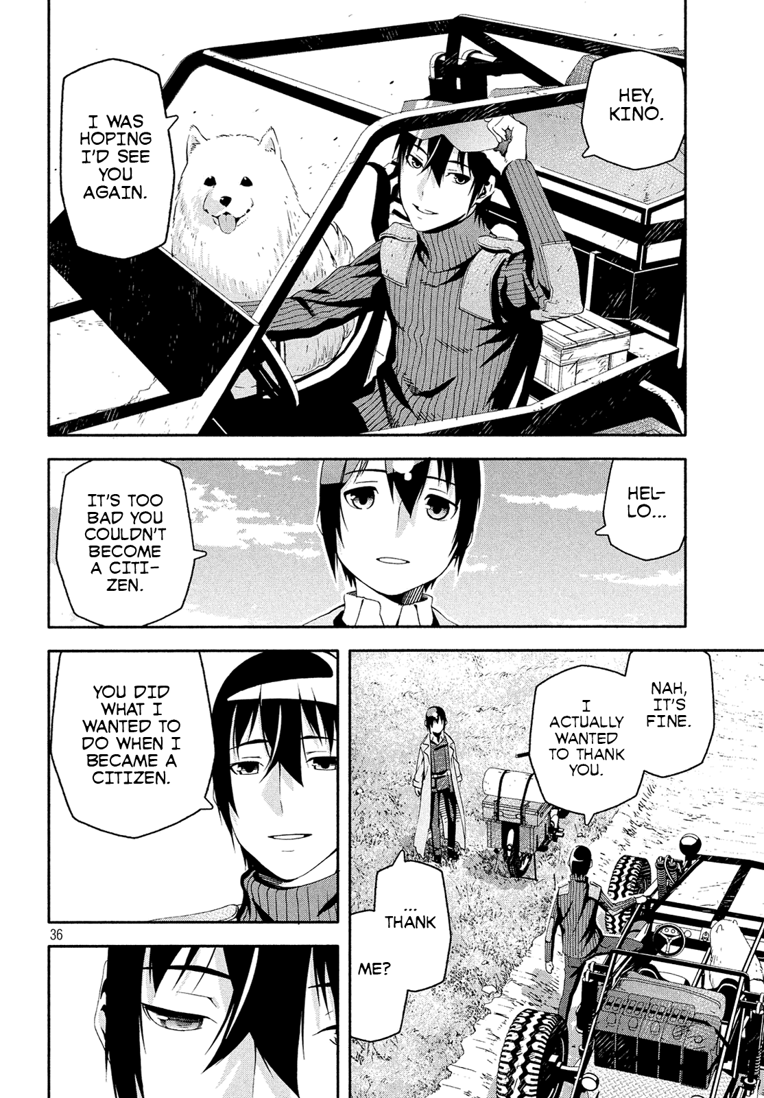 Kino's Journey (Shiomiya) Chapter 12 page 35 - Chapter 12: Coliseum -Avengers- 4/4