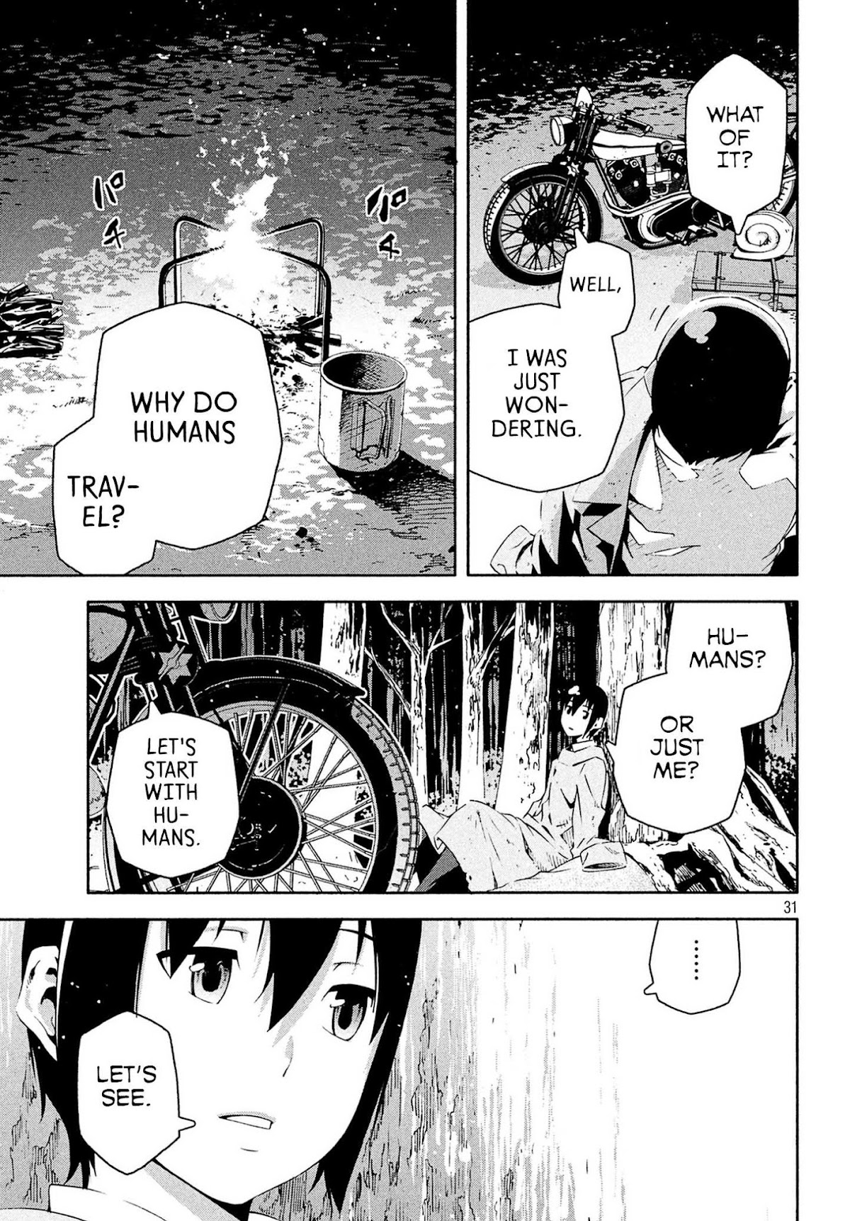 Kino's Journey (Shiomiya) Chapter 4.5 page 3 - Chapter 4.5: Epilogue: In the Forestãƒ»a -Lost in the Forestãƒ»a-