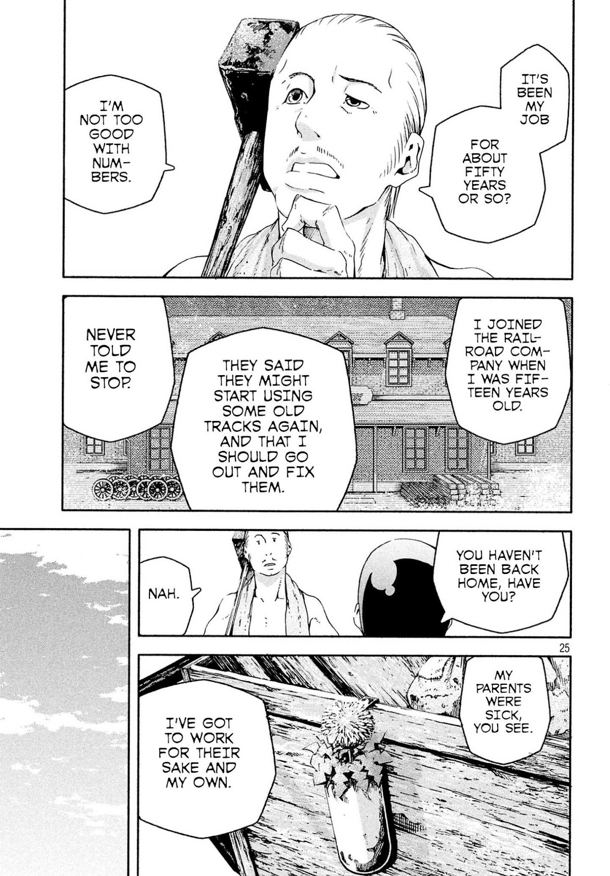 Kino's Journey (Shiomiya) Chapter 4 page 25 - Chapter 4: Three Men on the Rails -On the Rails-