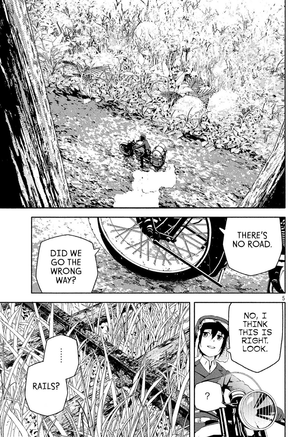 Kino's Journey (Shiomiya) Chapter 4 page 5 - Chapter 4: Three Men on the Rails -On the Rails-