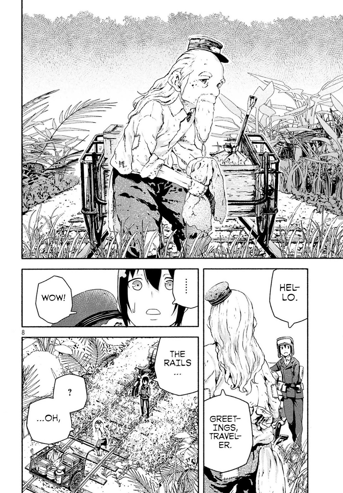 Kino's Journey (Shiomiya) Chapter 4 page 8 - Chapter 4: Three Men on the Rails -On the Rails-