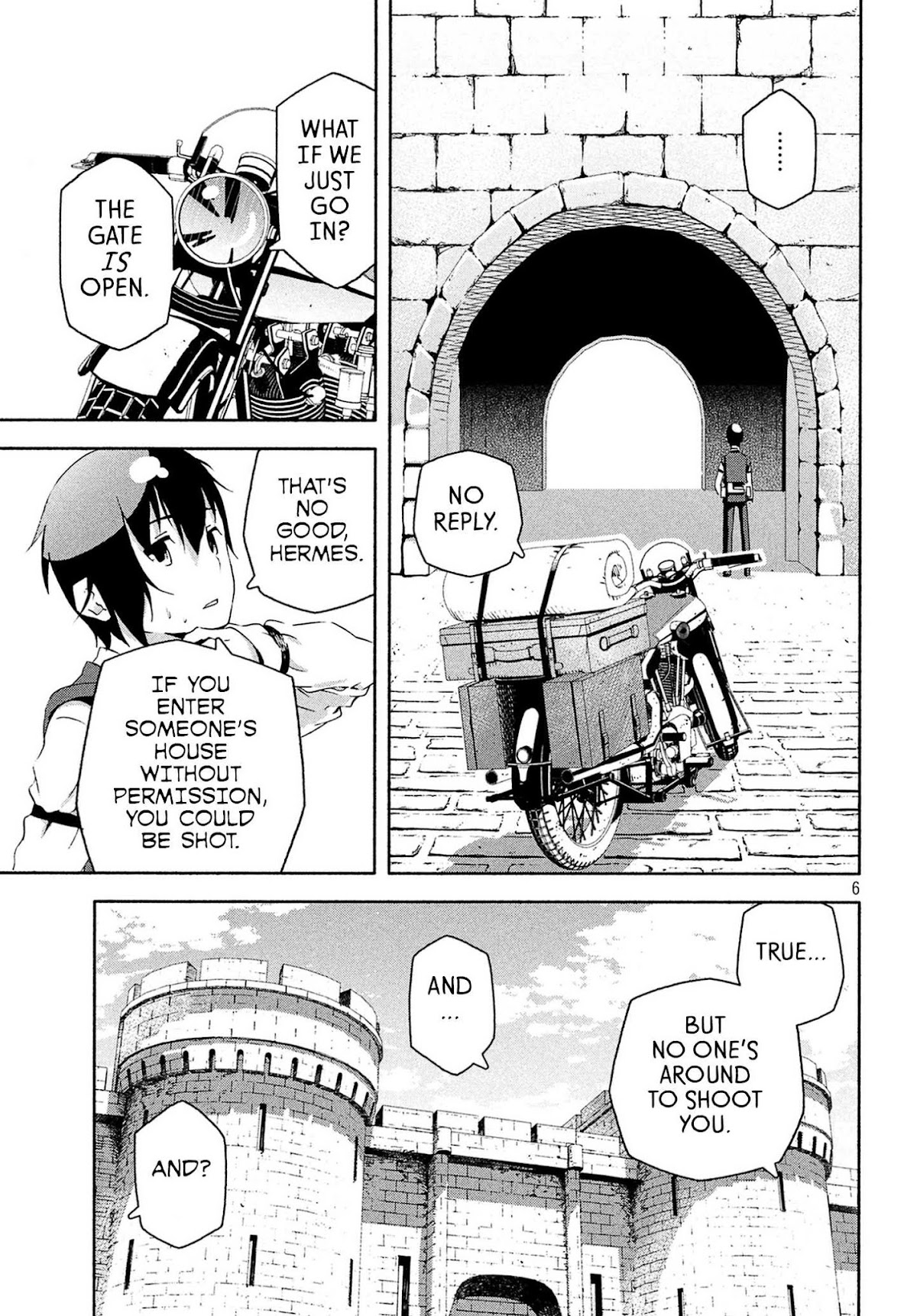 Kino's Journey (Shiomiya) Chapter 5 page 7 - Chapter 5: Land of Majority Rule -Ourselfish- 1/2