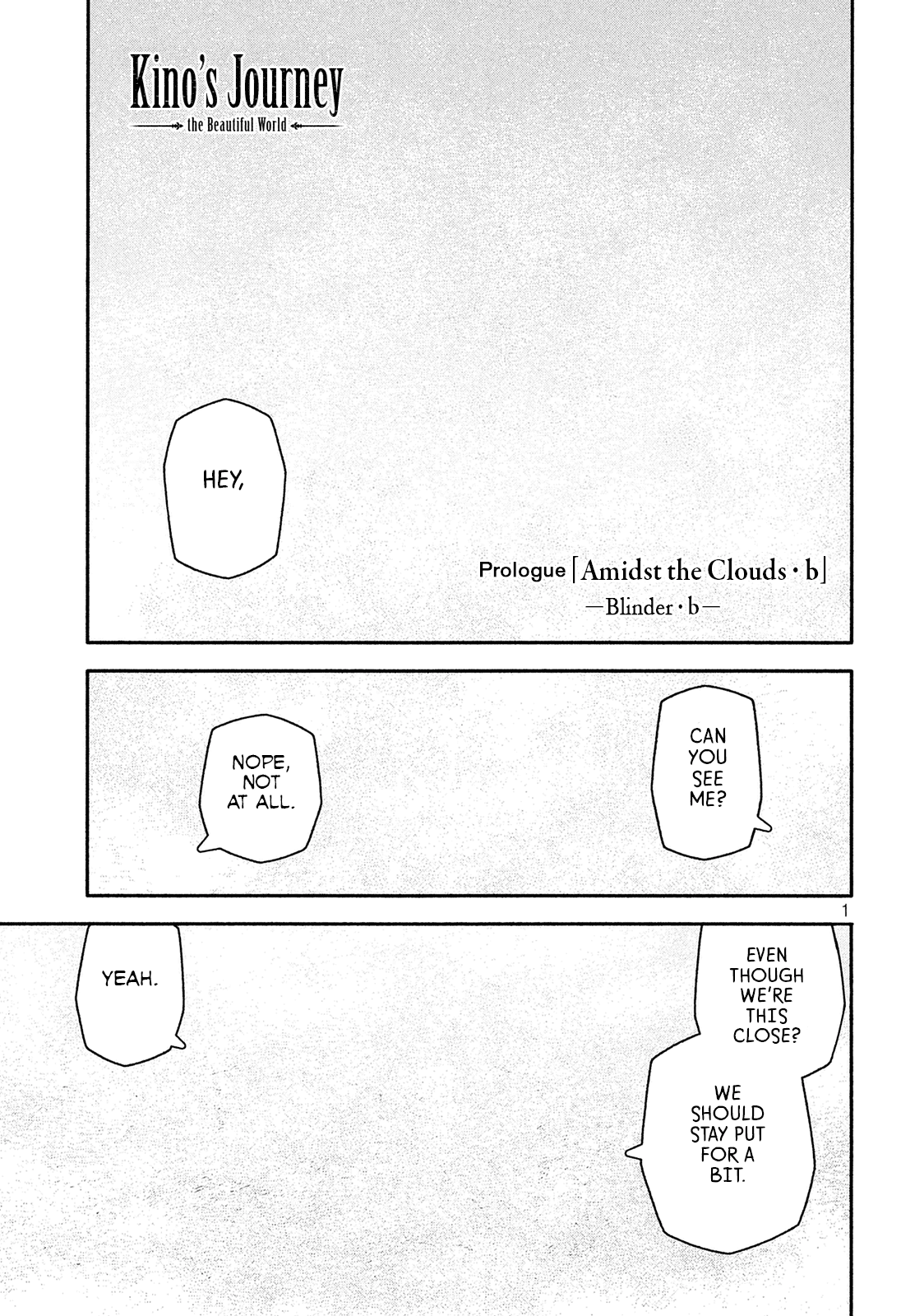 Kino's Journey (Shiomiya) Chapter 9.5 page 1 - Chapter 9.5: Prologue: Amidst the Cloudsãƒ»b -Blinderãƒ»b-