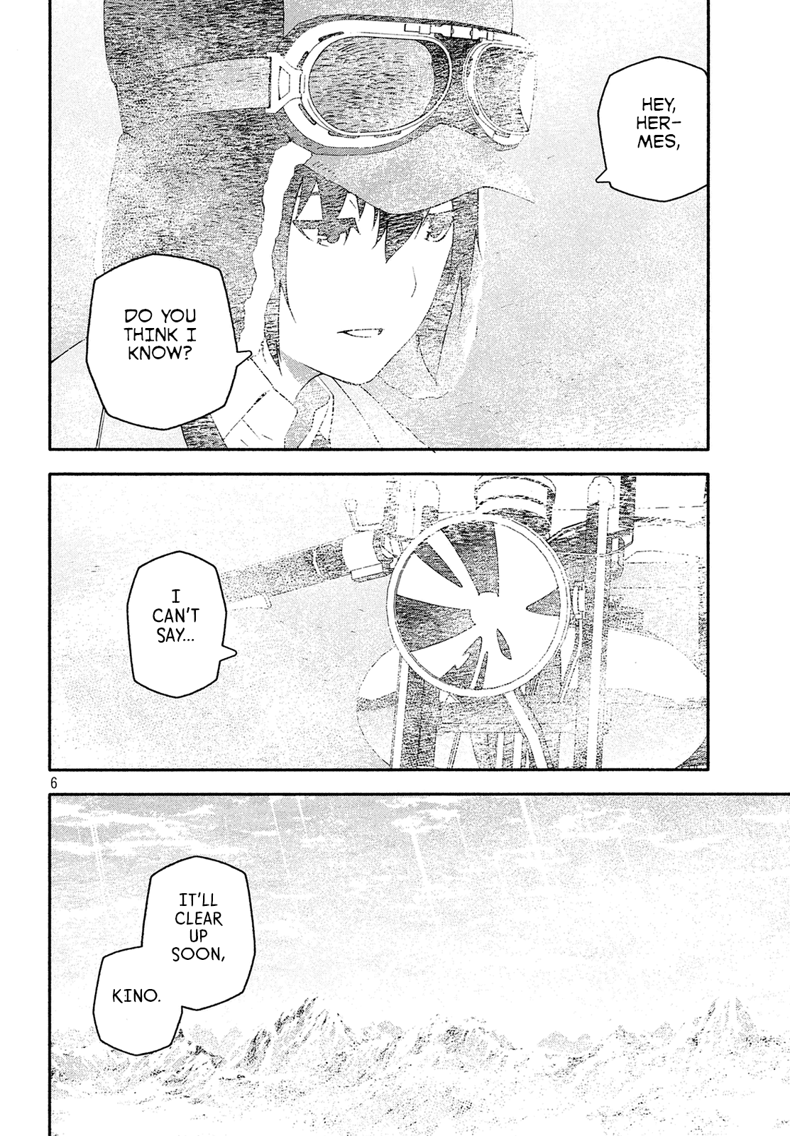 Kino's Journey (Shiomiya) Chapter 9.5 page 6 - Chapter 9.5: Prologue: Amidst the Cloudsãƒ»b -Blinderãƒ»b-