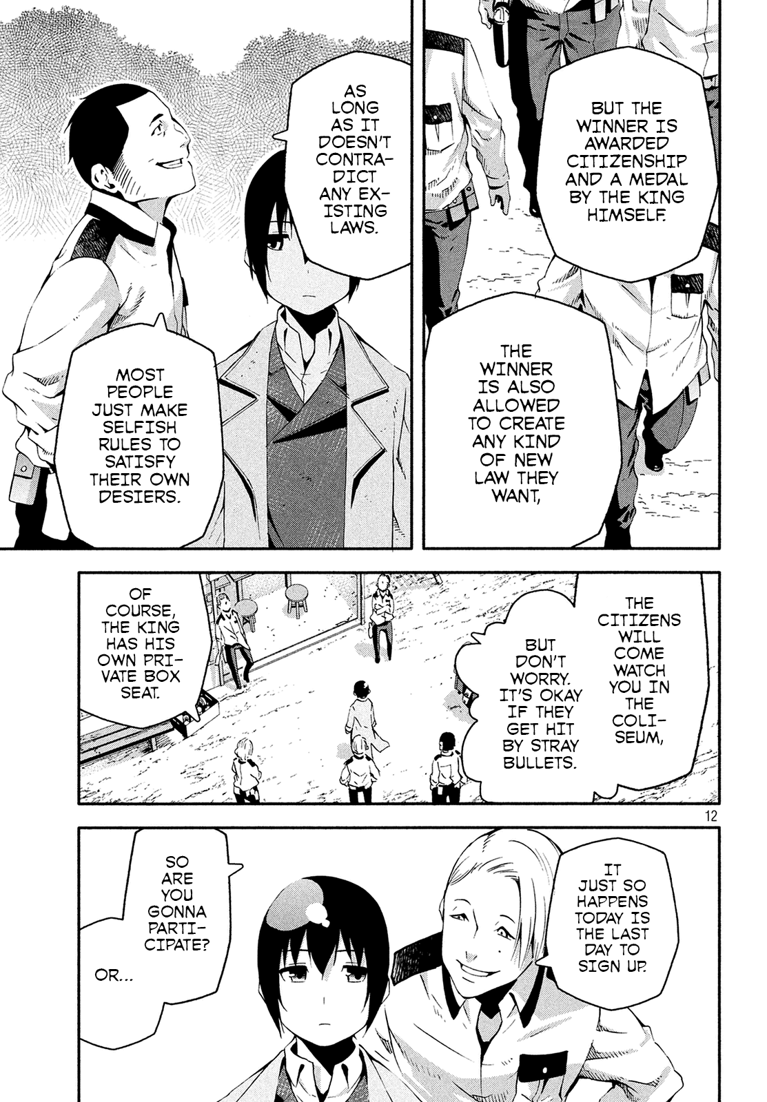 Kino's Journey (Shiomiya) Chapter 9 page 13 - Chapter 9: Coliseum -Avengers- 1/4