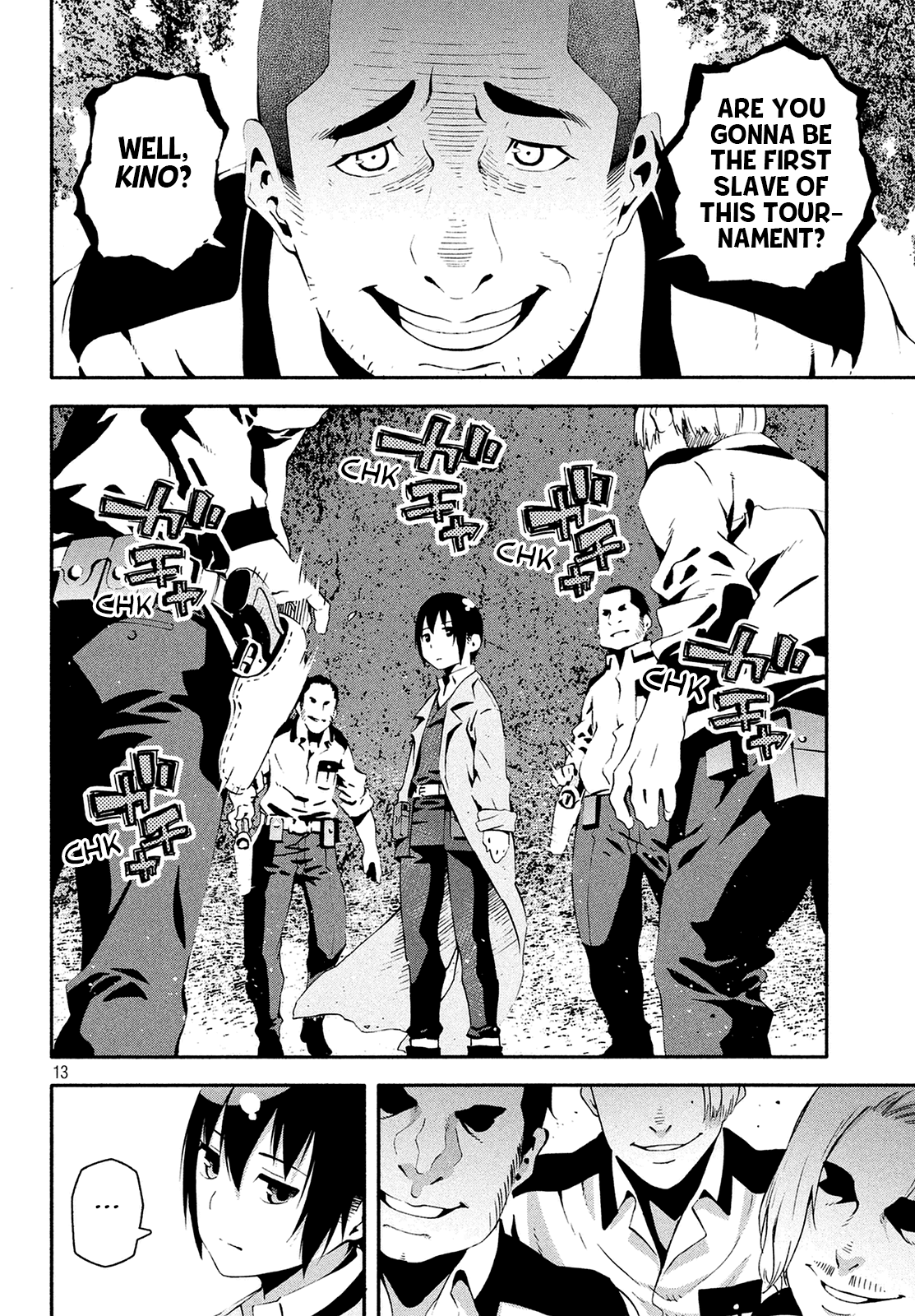 Kino's Journey (Shiomiya) Chapter 9 page 14 - Chapter 9: Coliseum -Avengers- 1/4