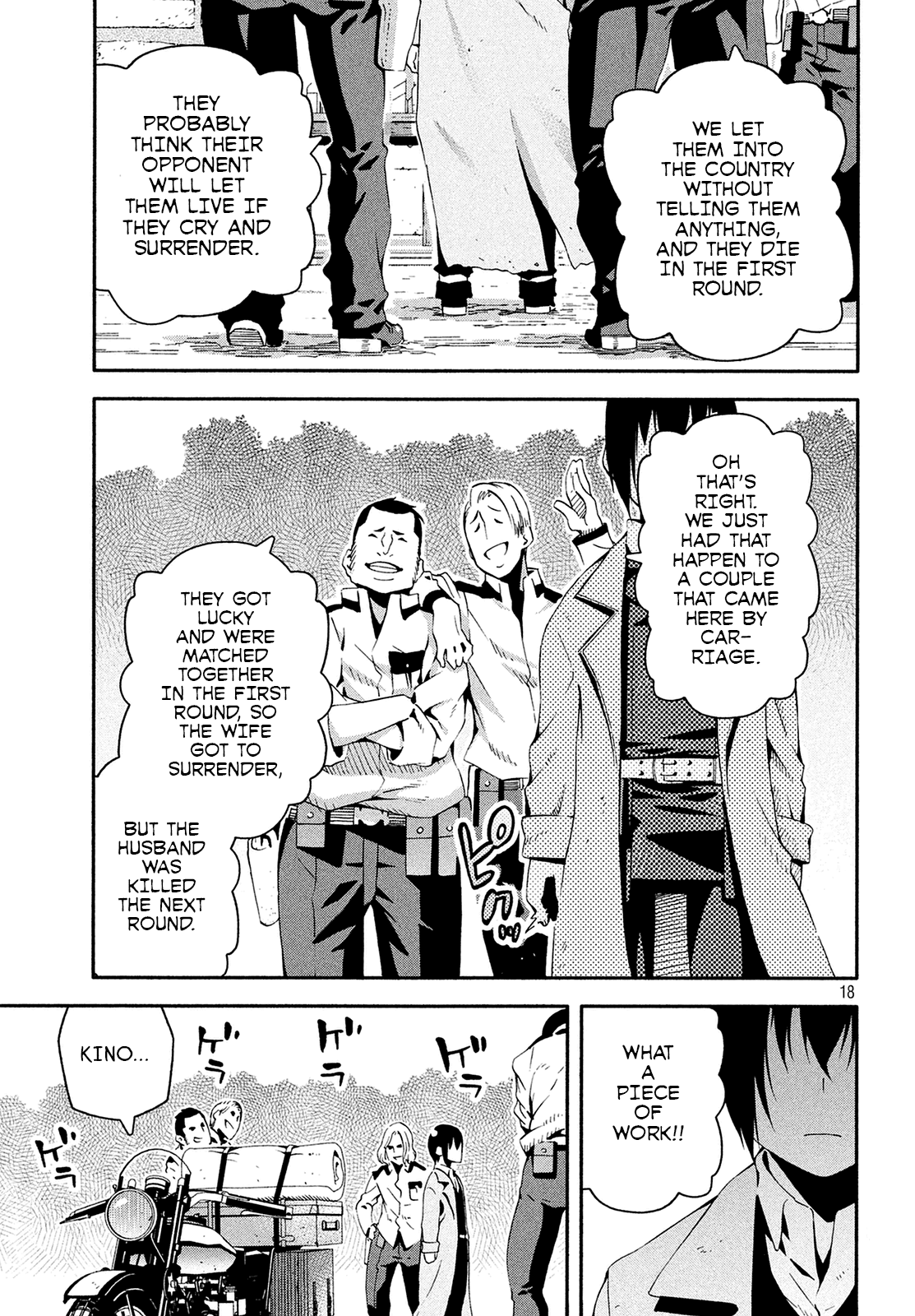 Kino's Journey (Shiomiya) Chapter 9 page 19 - Chapter 9: Coliseum -Avengers- 1/4