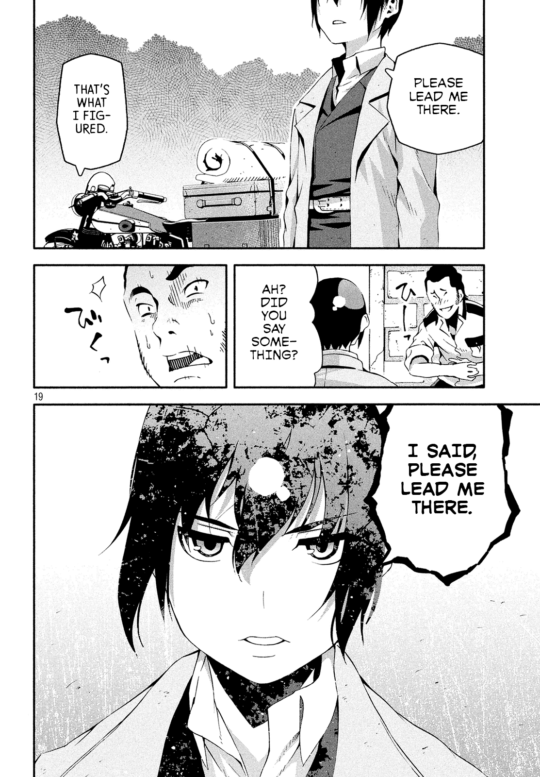 Kino's Journey (Shiomiya) Chapter 9 page 20 - Chapter 9: Coliseum -Avengers- 1/4