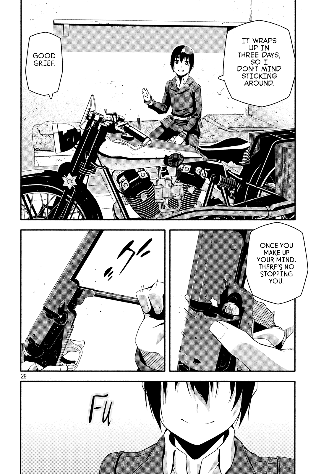 Kino's Journey (Shiomiya) Chapter 9 page 30 - Chapter 9: Coliseum -Avengers- 1/4