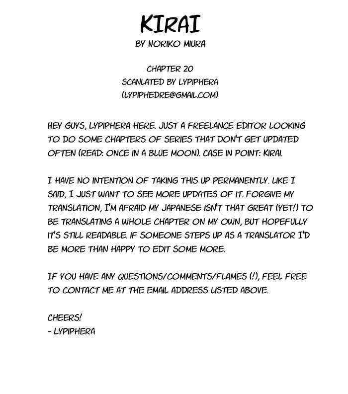 Kirai Chapter 20 page 1 - Chapter 20 : Symptoms of Knowing You're in Love 2