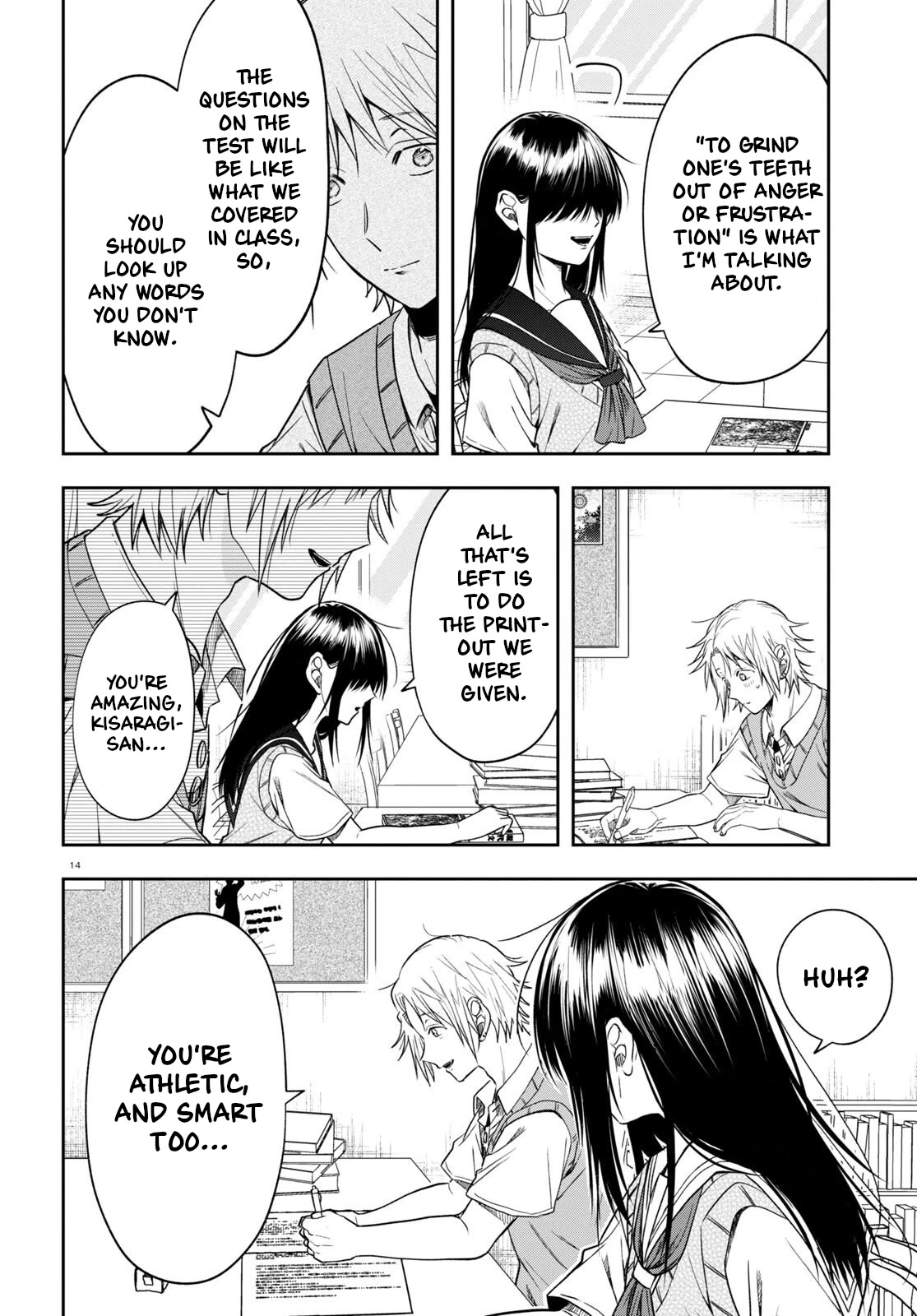 Kisaragi-san Has a Piercing Gaze Chapter 14 page 14 - Chapter 14: A study group for 2.