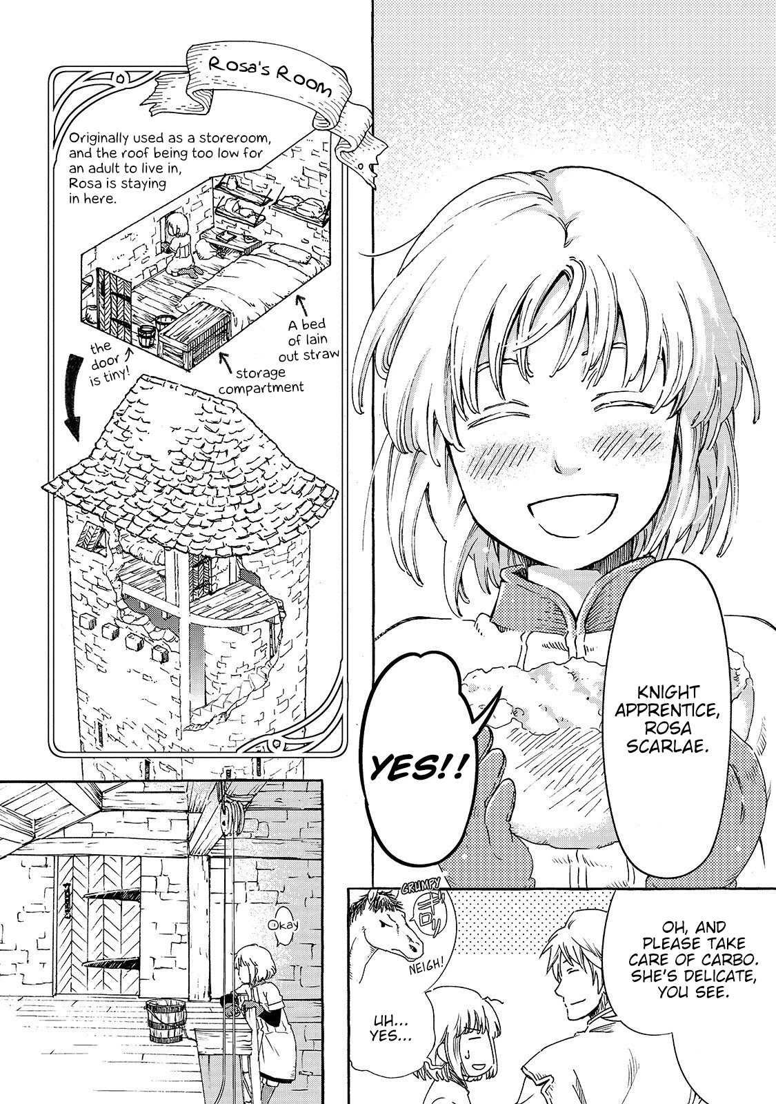 Kishi-tan wa Jouheki no Naka de Hana Hiraku Chapter 1 page 14 - Chapter 1: The Apprentice Knight of Claustra