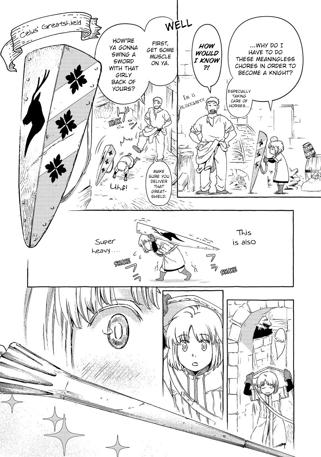 Kishi-tan wa Jouheki no Naka de Hana Hiraku Chapter 1 page 8 - Chapter 1: The Apprentice Knight of Claustra