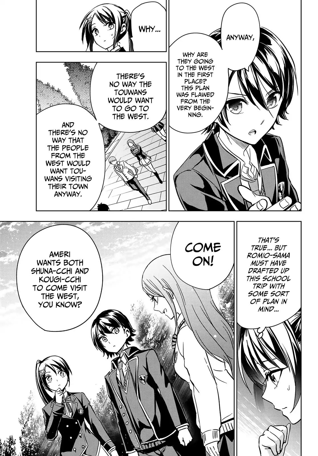 Kishuku Gakkou no Juliet Chapter 100 page 14 - Chapter 100: Romio and the Servant Wars (Part II)