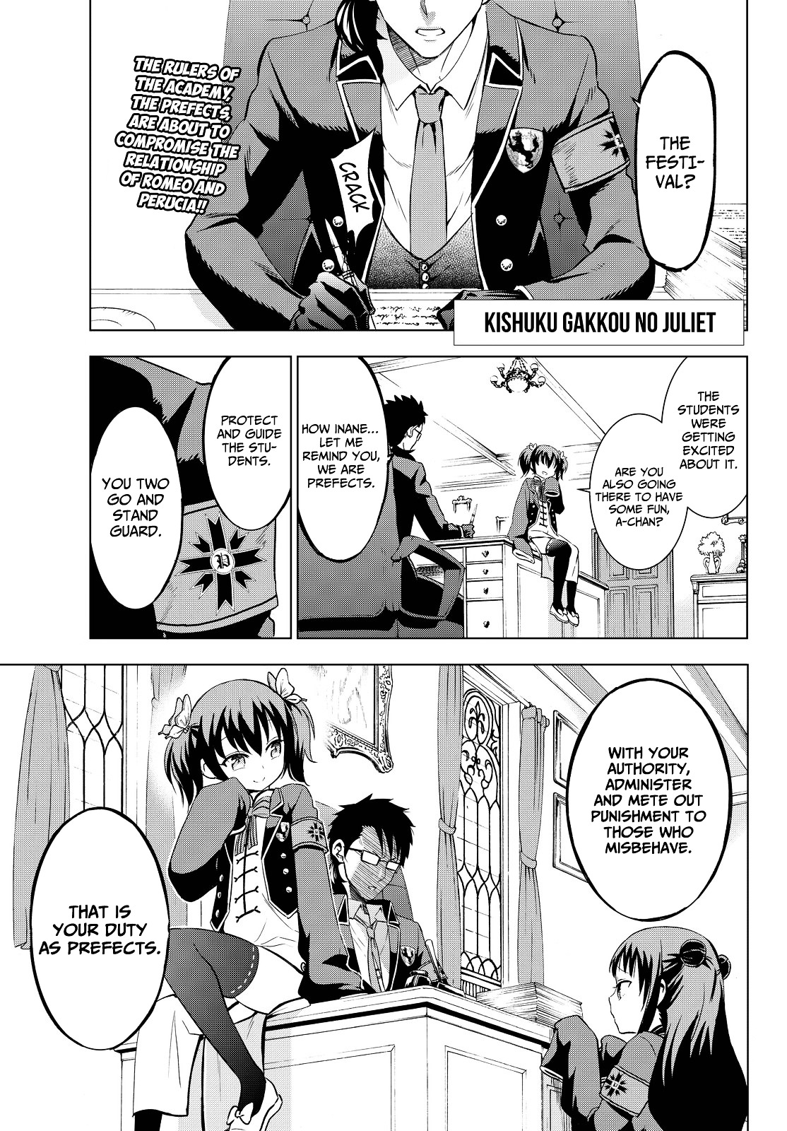 Kishuku Gakkou no Juliet Chapter 13 page 2 - Chapter 13 : Romeo and Prefects