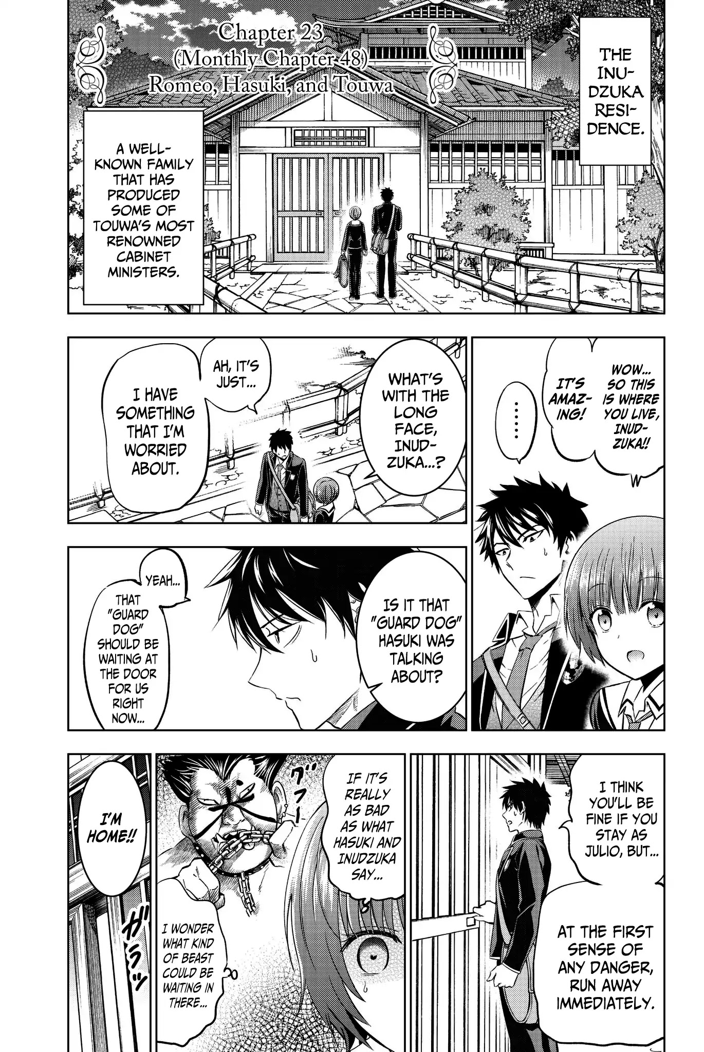 Kishuku Gakkou no Juliet Chapter 49 page 5 - Chapter 49: Romeo, Hasuki, and Touwa