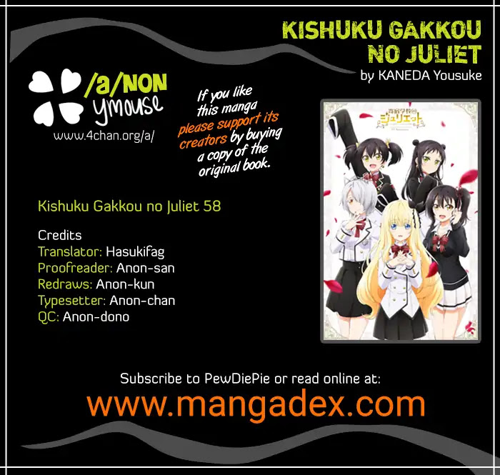 Kishuku Gakkou no Juliet Chapter 63 page 2 - Chapter 63: Romio, Hasuki, and Servant Errands