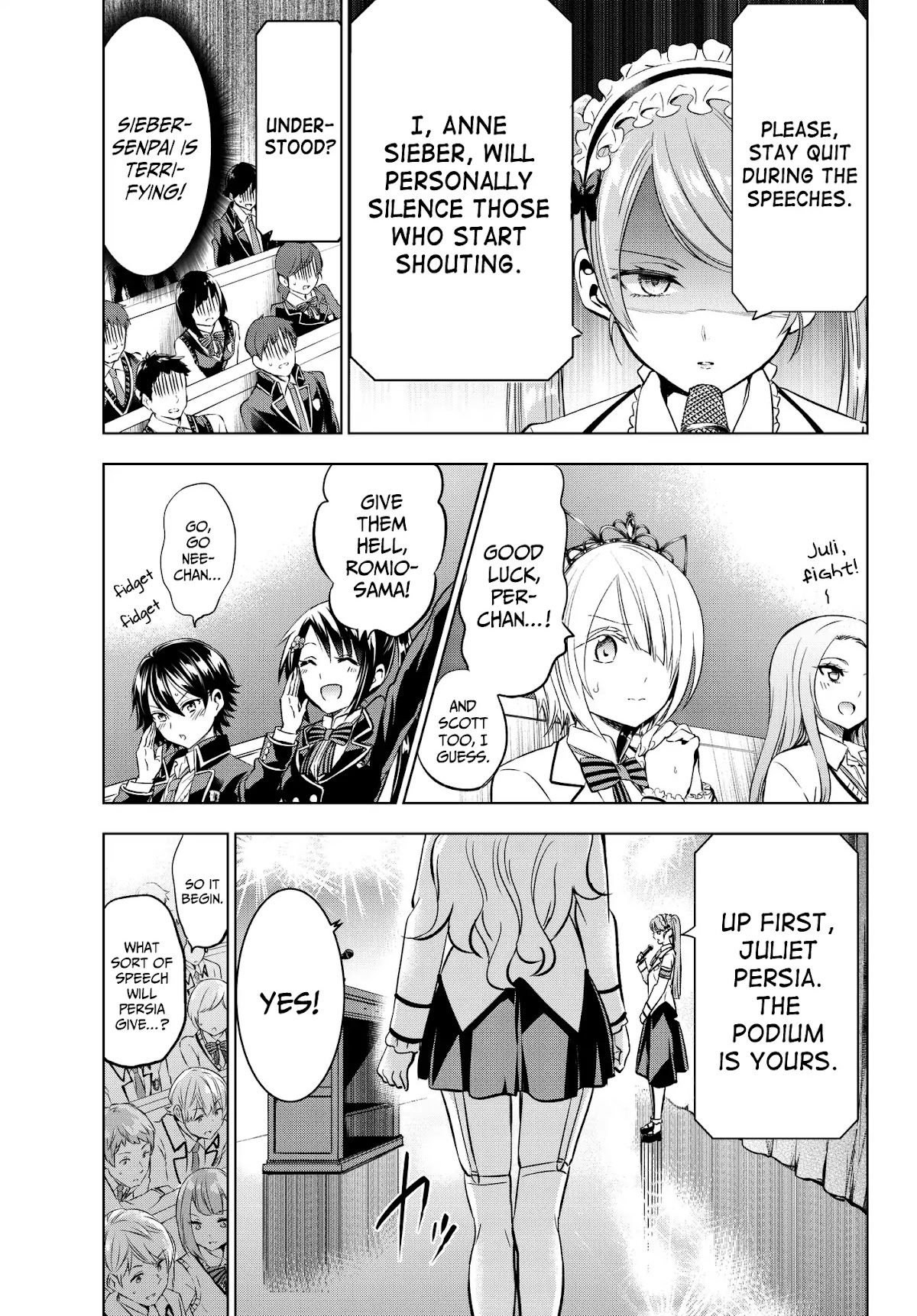 Kishuku Gakkou no Juliet Chapter 80 page 9 - Chapter 80: Romio and the Student Election Assembly (Part I)