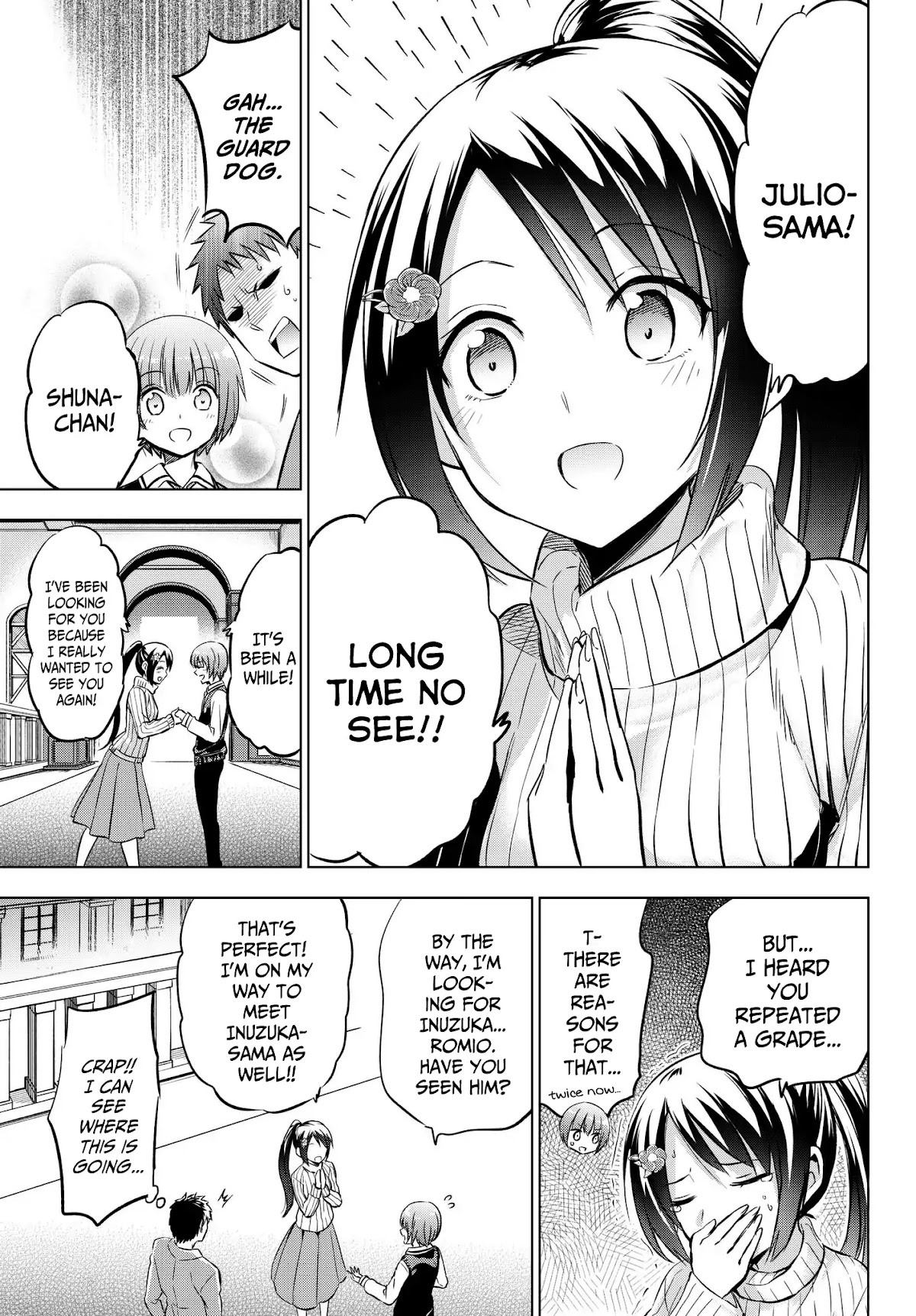 Kishuku Gakkou no Juliet Chapter 84 page 9 - Chapter 84: Julio and the Black Dog House