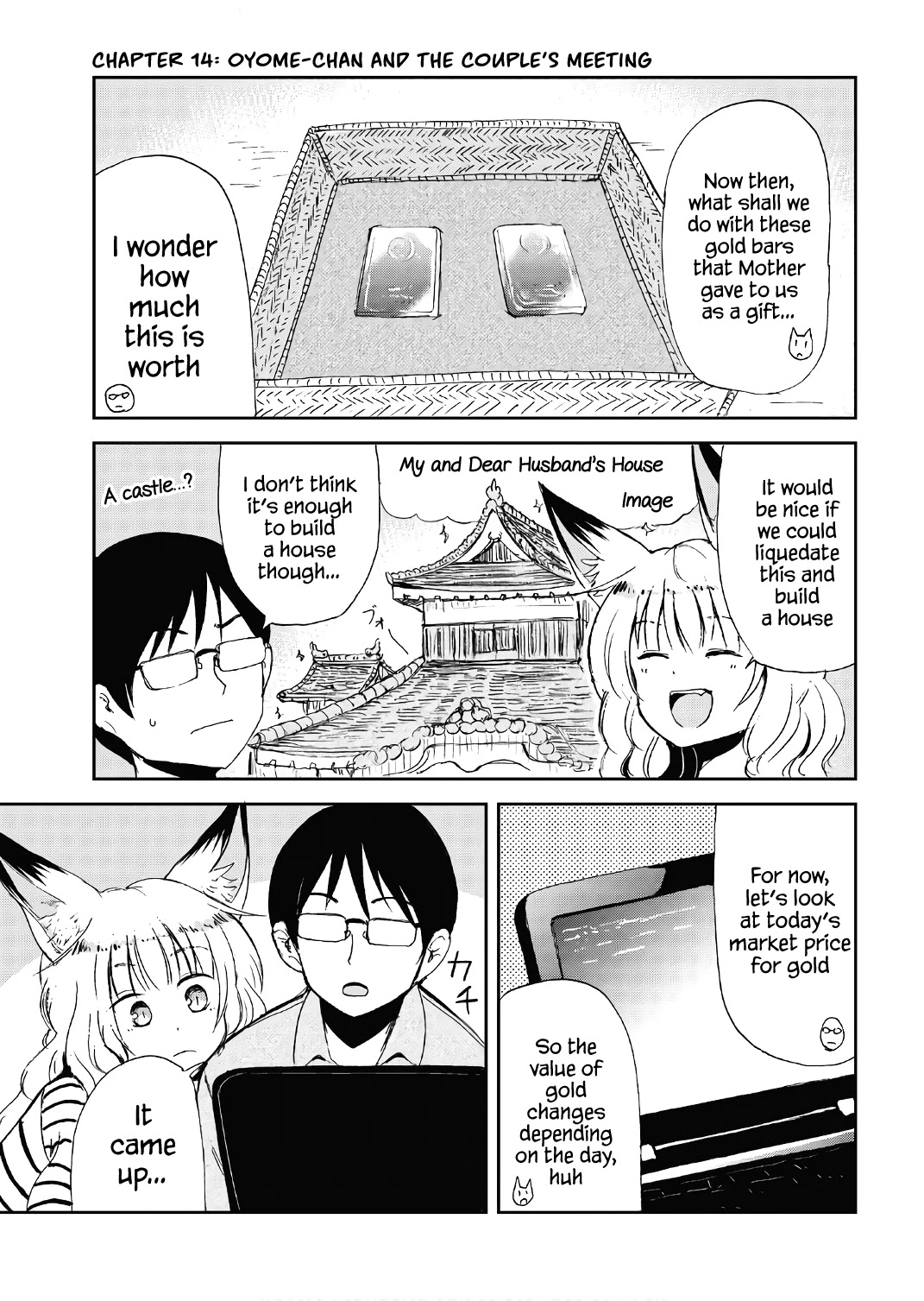 Kitsune no Oyome-chan Chapter 14 page 1 - Chapter 14: Oyome-chan and the Couple's Meeting