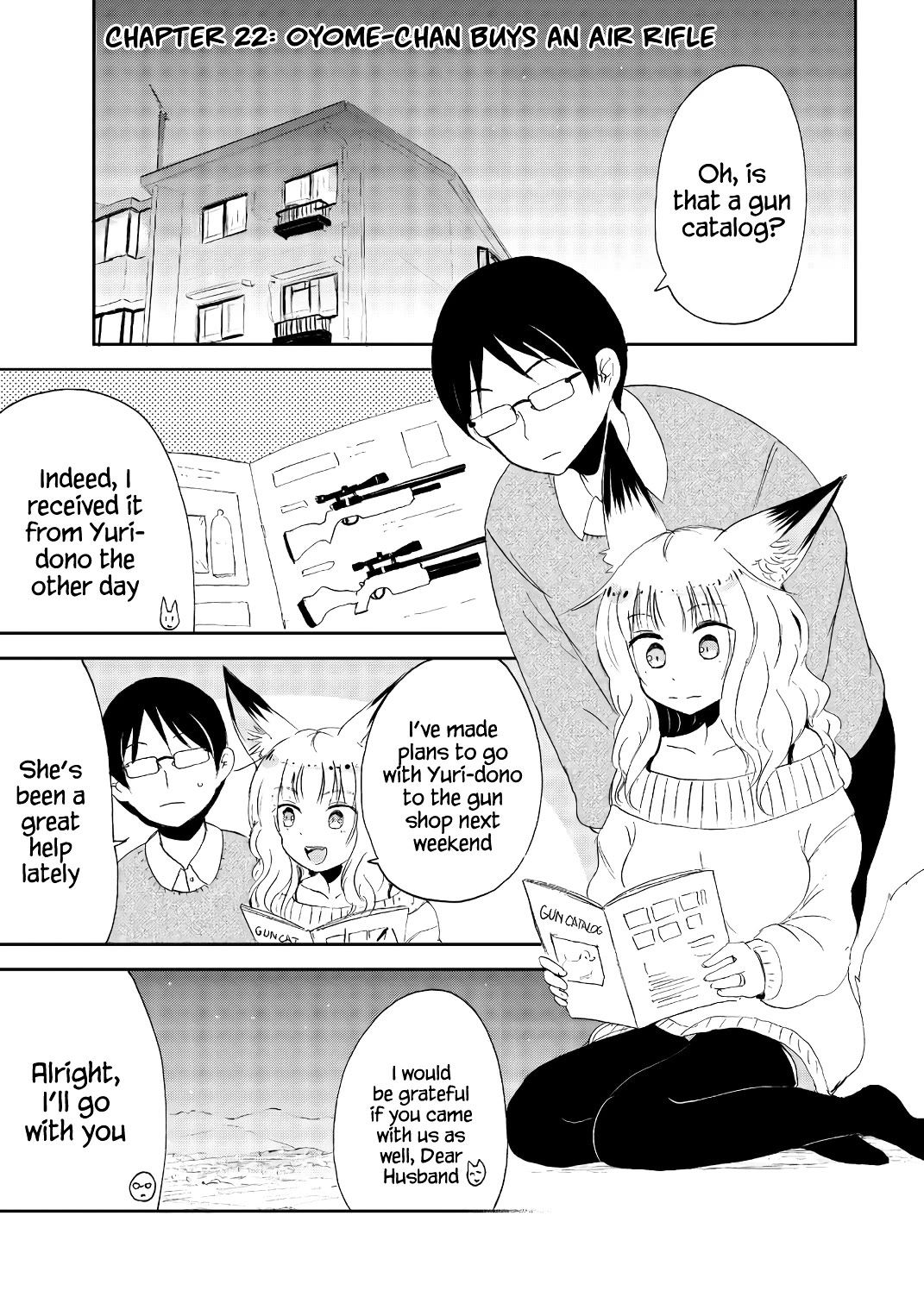 Kitsune no Oyome-chan Chapter 22 page 1 - Chapter 22: Oyome-chan Buys an Air Rifle