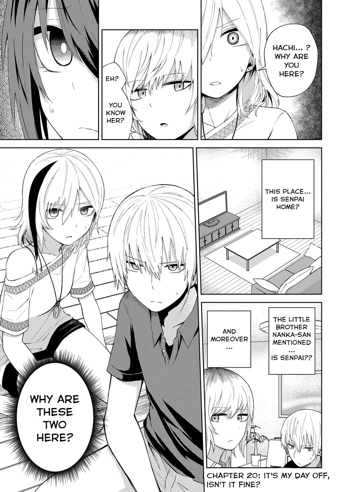 Klutzy, Gullible Nishiga Hachi Chapter 20 page 1 - Chapter 20: It's my day off, isn't it fine?