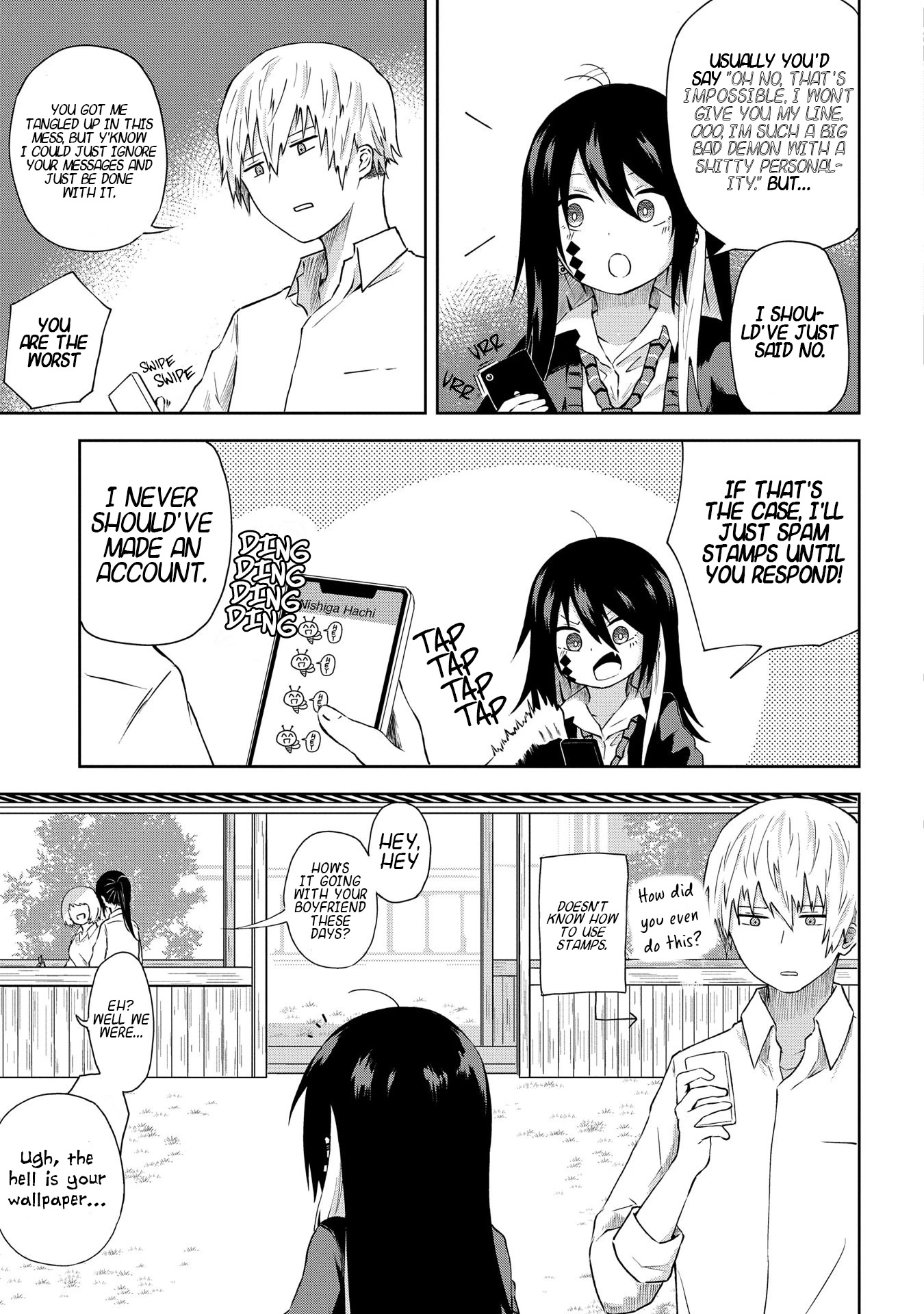 Klutzy, Gullible Nishiga Hachi Chapter 3 page 4 - Chapter 3: 「 Senpaai, I'm only asking this once in my life. 」