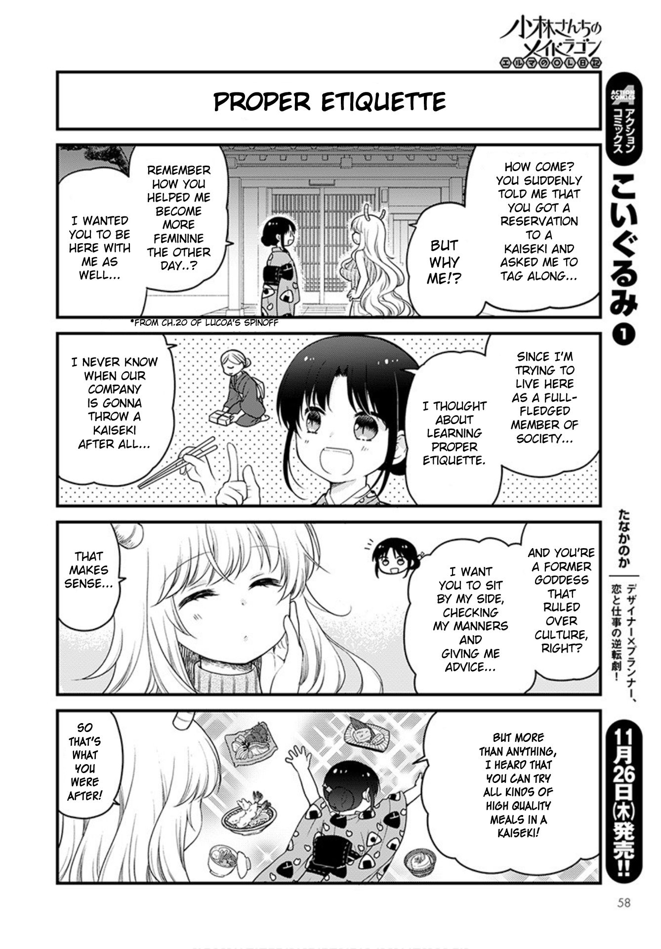 Kobayashi-san chi no Maid Dragon: Elma OL Nikki Chapter 40 page 2 - Chapter 40: Let's Eat at a Kaiseki