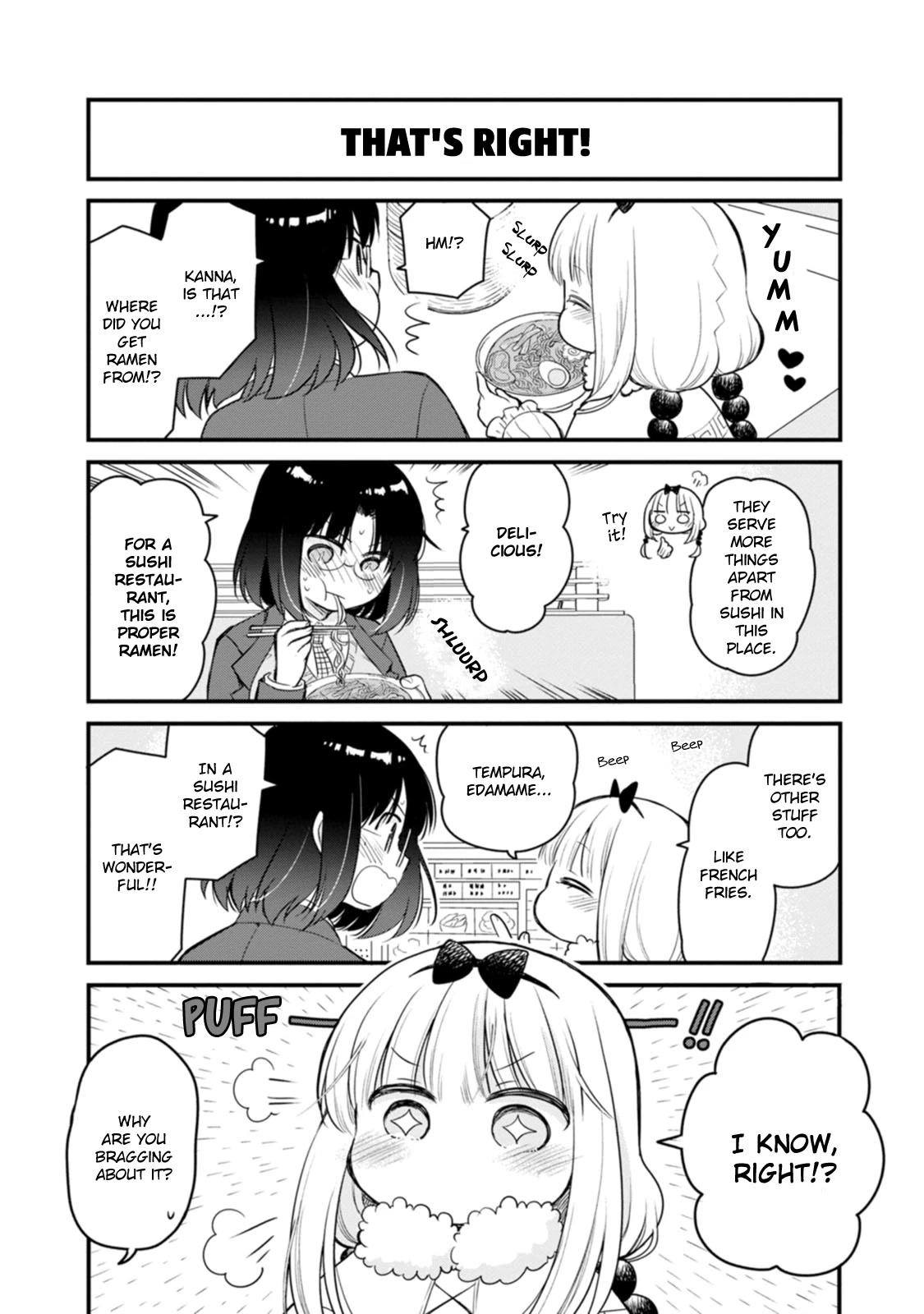 Kobayashi-san chi no Maid Dragon: Elma OL Nikki Chapter 47 page 6 - Chapter 47: Conveyor Belt Sushi Reunion