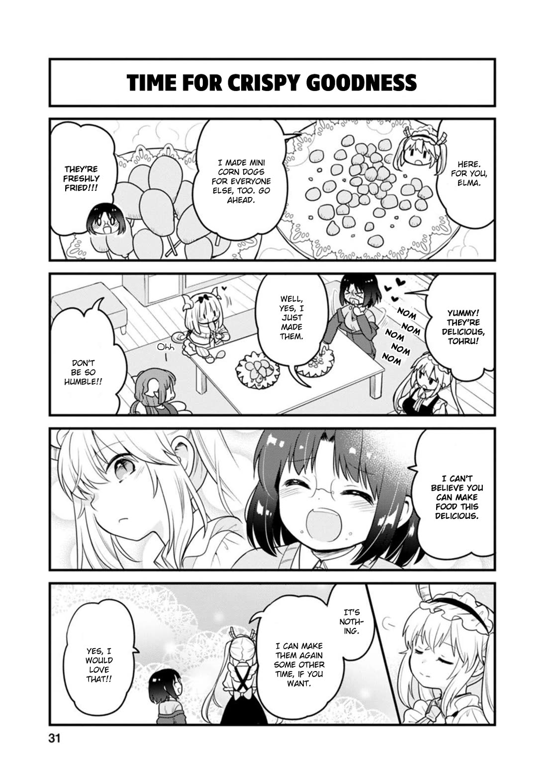 Kobayashi-san chi no Maid Dragon: Elma OL Nikki Chapter 56 page 13 - Chapter 56: The Last Piece of the Corn Dog