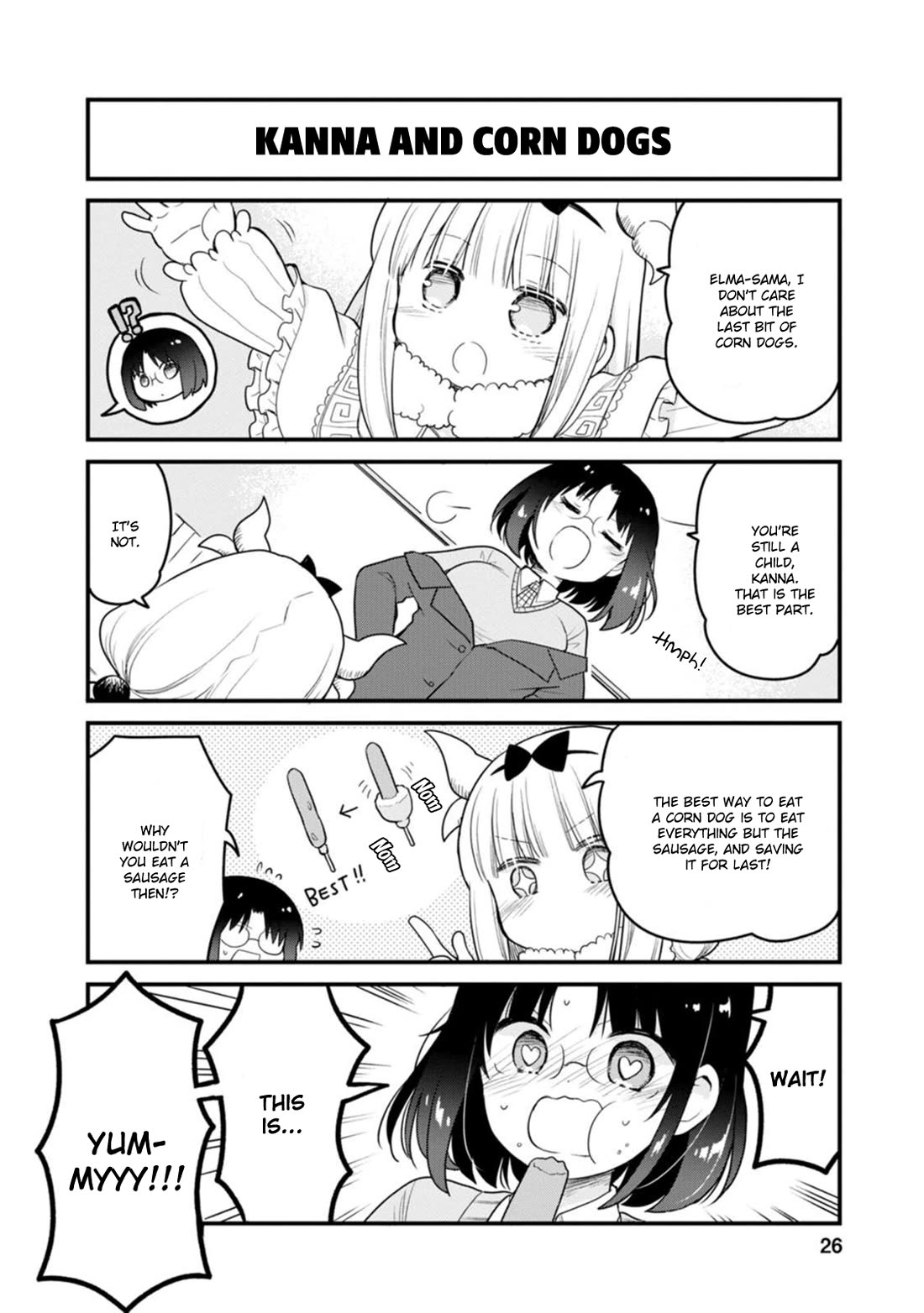 Kobayashi-san chi no Maid Dragon: Elma OL Nikki Chapter 56 page 8 - Chapter 56: The Last Piece of the Corn Dog