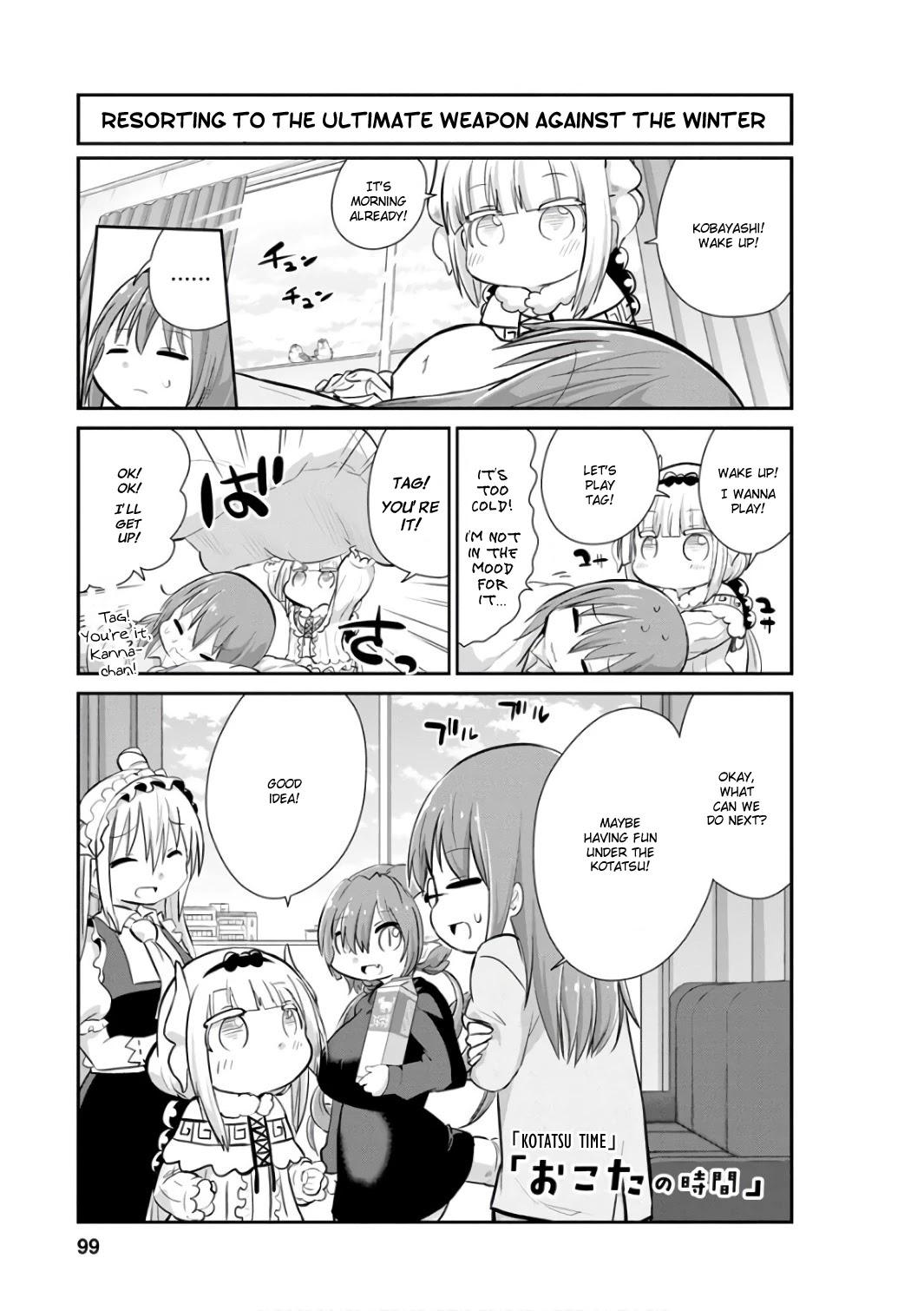 Kobayashi-san Chi no Maid Dragon: Kanna no Nichijou Chapter 48 page 1 - Chapter 48: Kotatsu Time