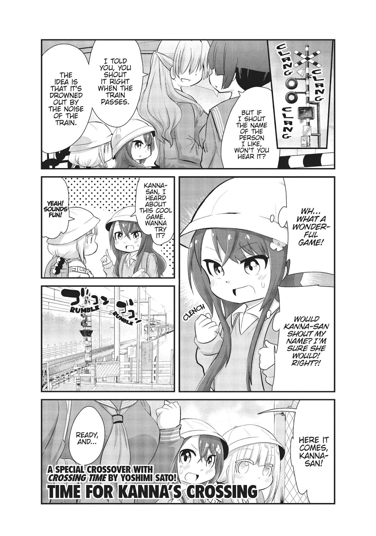 Kobayashi-san Chi no Maid Dragon: Kanna no Nichijou Chapter 60.5 page 1 - Chapter 60.5: Time For Kanna's Crossing (Crossing Time Crossover)