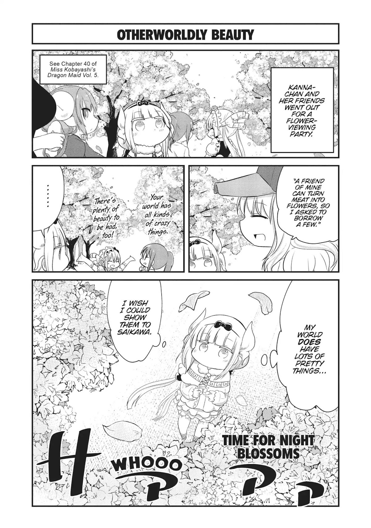 Kobayashi-san Chi no Maid Dragon: Kanna no Nichijou Chapter 60 page 1 - Chapter 60: Time For Night Blossoms