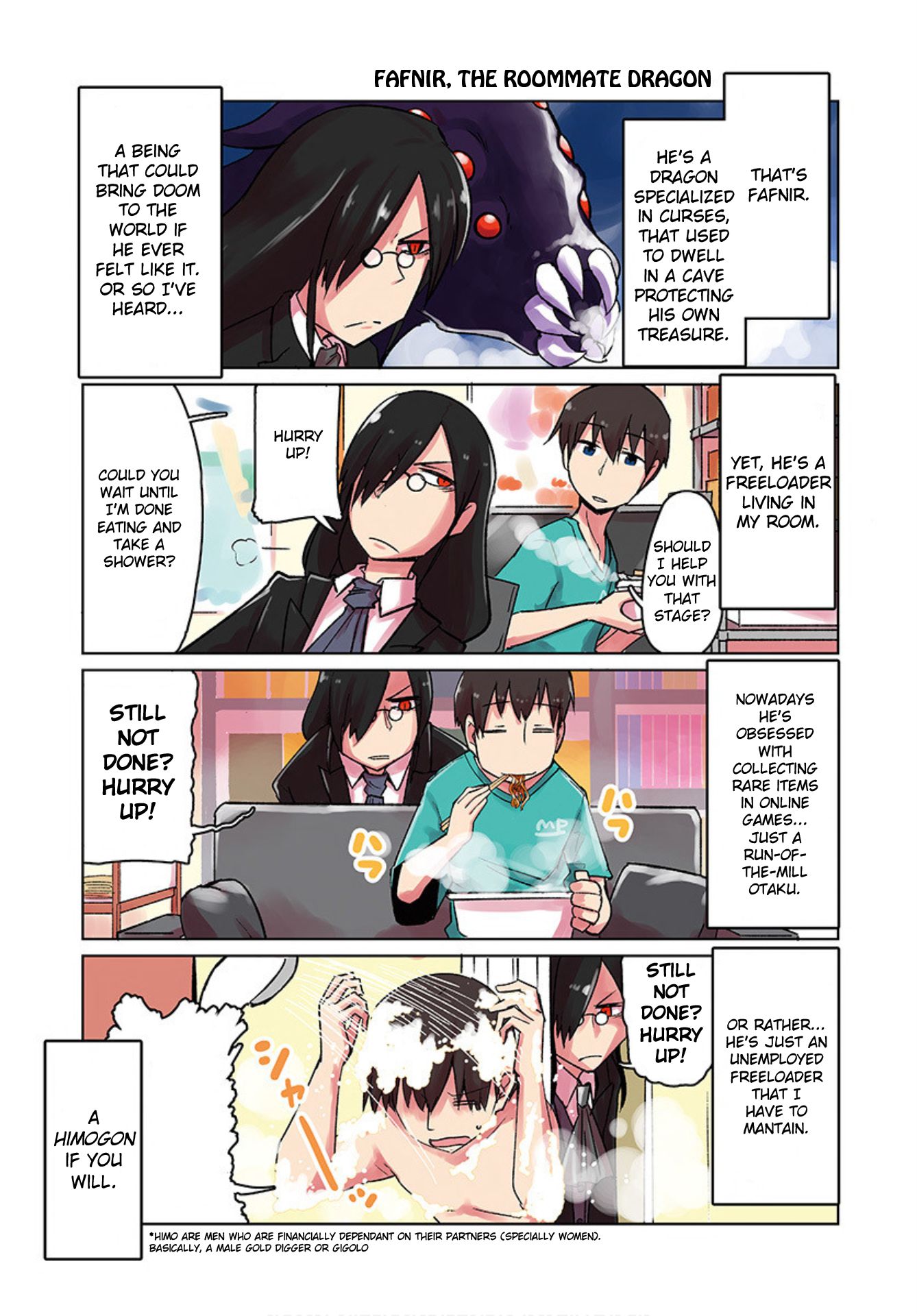 Kobayashi-san Chi no Maid Dragon: Okomorigurashi no Fafnir Chapter 1 page 3 - Chapter 1: Fafnir and Takiya