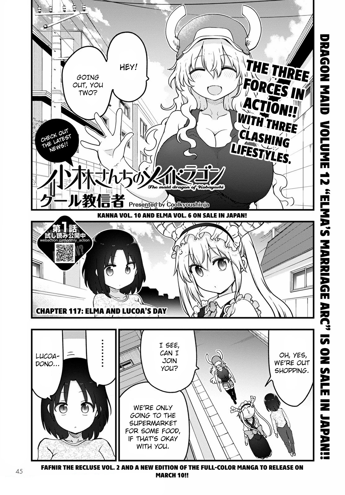 Kobayashi-san Chi no Maid Dragon Chapter 117 page 1 - Chapter 117: Elma and Lucoa's Day