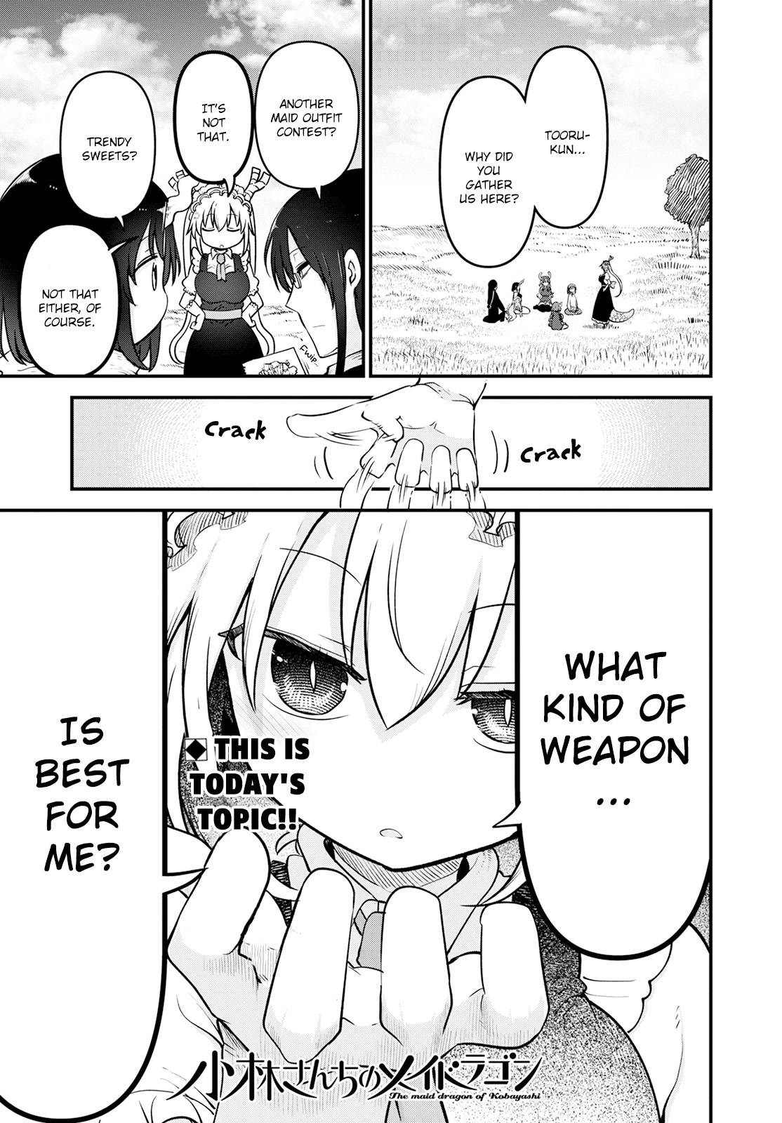 Kobayashi-san Chi no Maid Dragon Chapter 126 page 1 - Chapter 126: Tooru and Weapons
