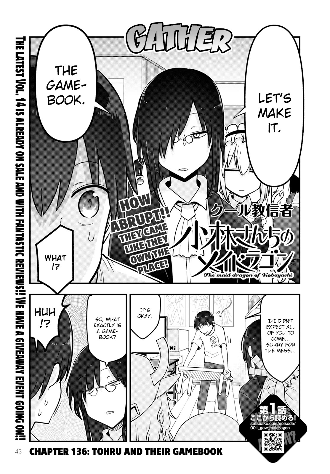 Kobayashi-san Chi no Maid Dragon Chapter 136 page 1 - Chapter 136: Tohru and Their Gamebook