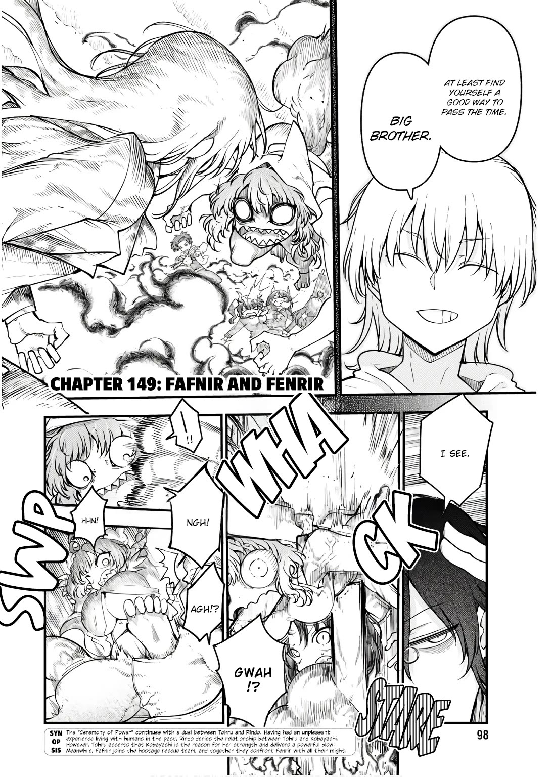 Kobayashi-san Chi no Maid Dragon Chapter 149 page 2 - Chapter 149: Fafnir and Fenrir