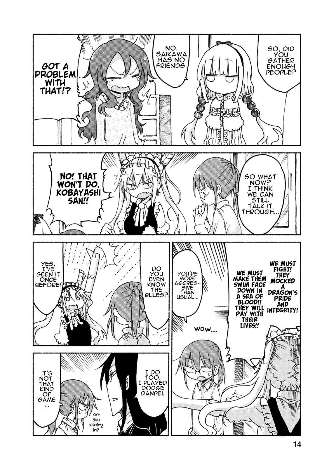 Kobayashi-san Chi no Maid Dragon Chapter 21 page 13 - Chapter 21 : Tooru and Dodgeball