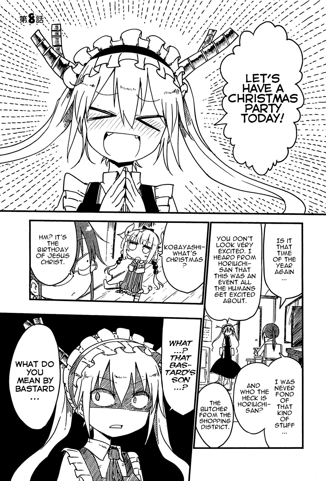 Kobayashi-san Chi no Maid Dragon Chapter 8 page 1 - Chapter 8 : Tooru and Christmas
