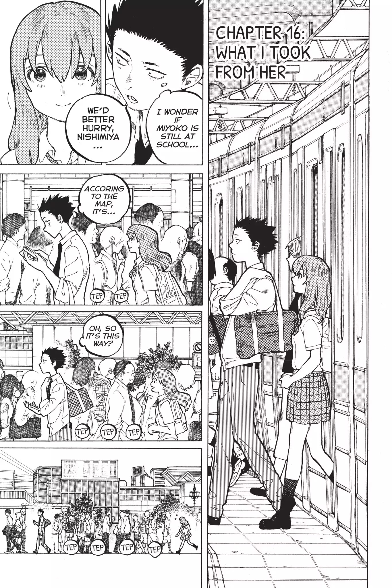 Koe no Katachi Chapter 16 page 1 - Chapter 16: What I Took from Her