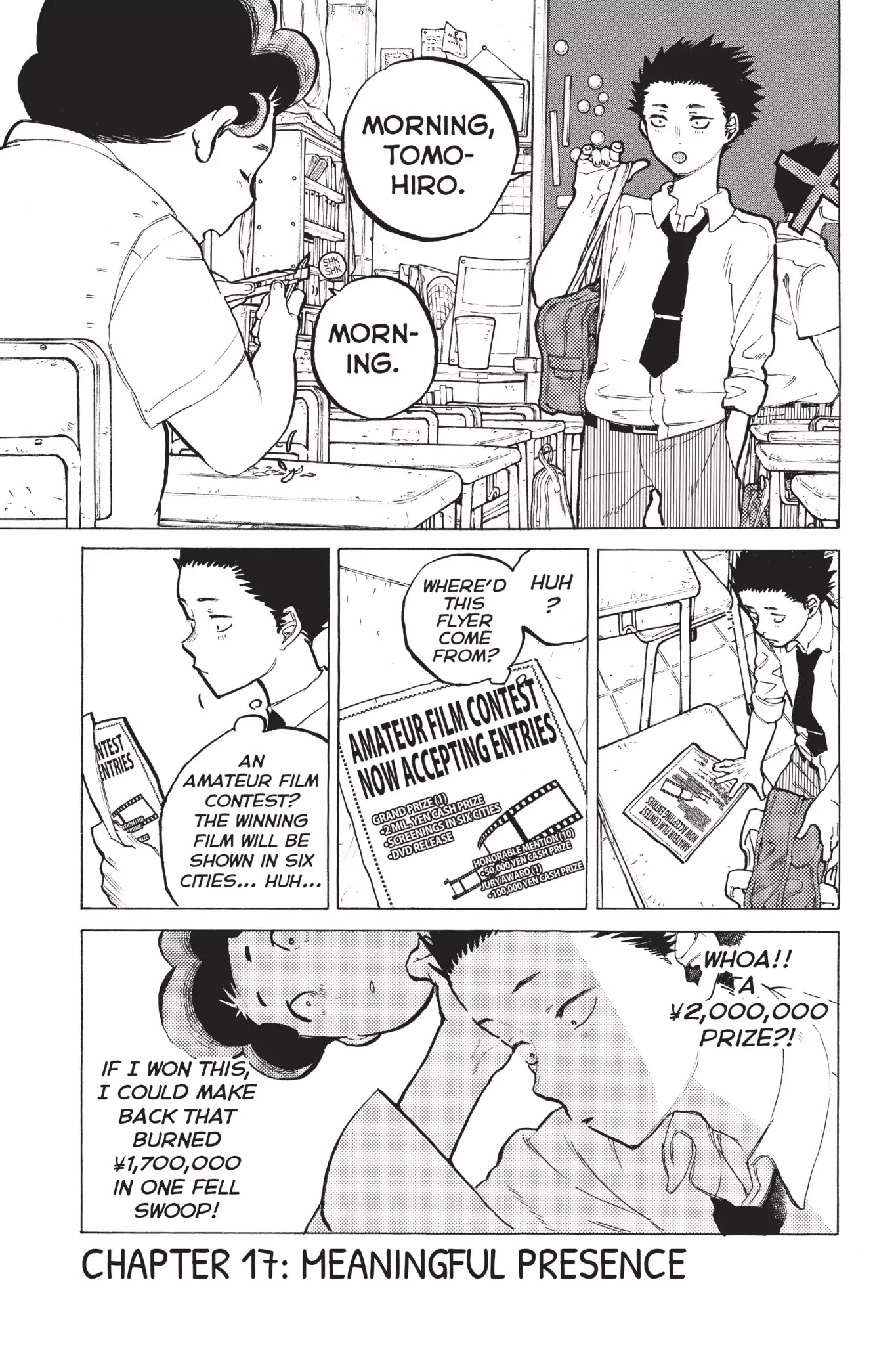 Koe no Katachi Chapter 17 page 1 - Chapter 17: Meaningful Presence