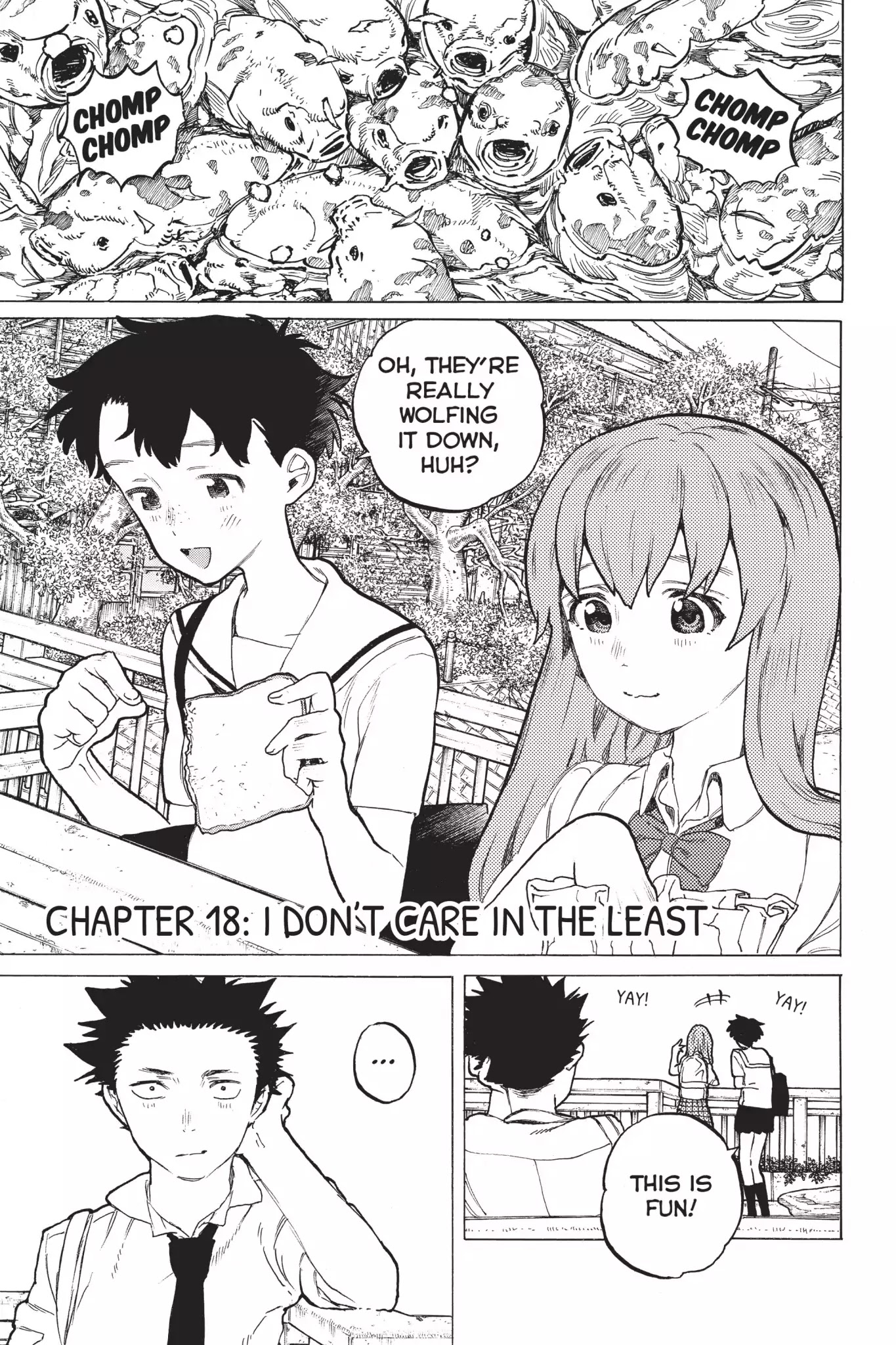 Koe no Katachi Chapter 18 page 1 - Chapter 18: I Don't Care in the Least