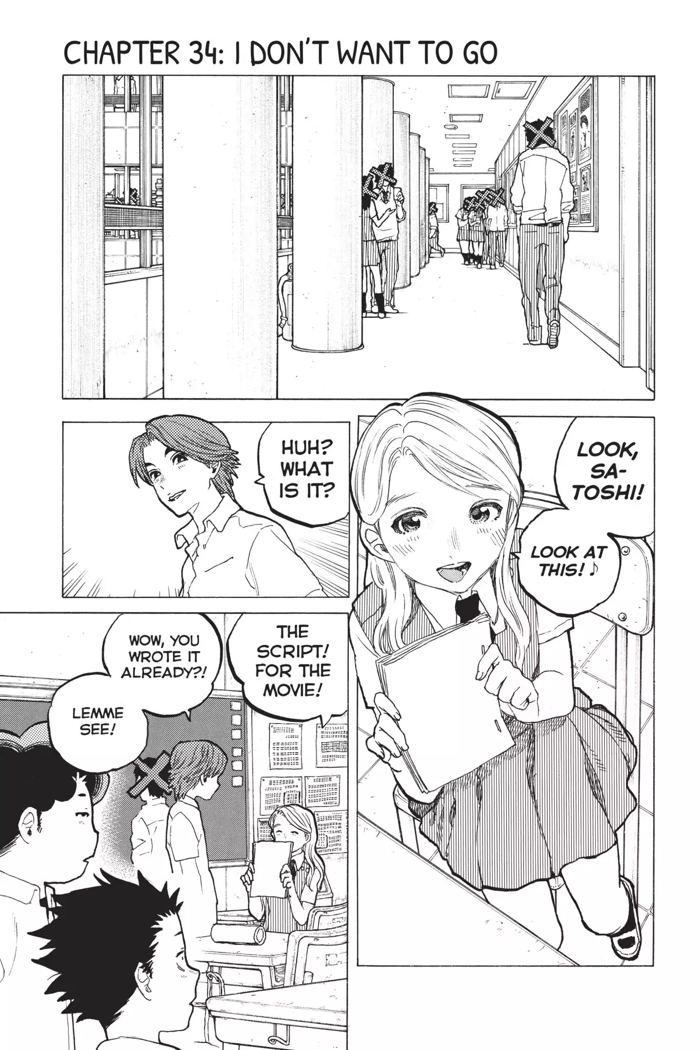 Koe no Katachi Chapter 34 page 1 - Chapter 34: I Don't Want to Go