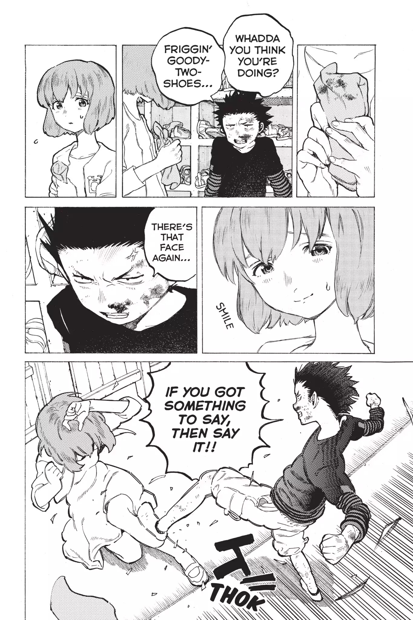 Koe no Katachi Chapter 4 page 14 - Chapter 4: Nishimiya, You Piece of Shit